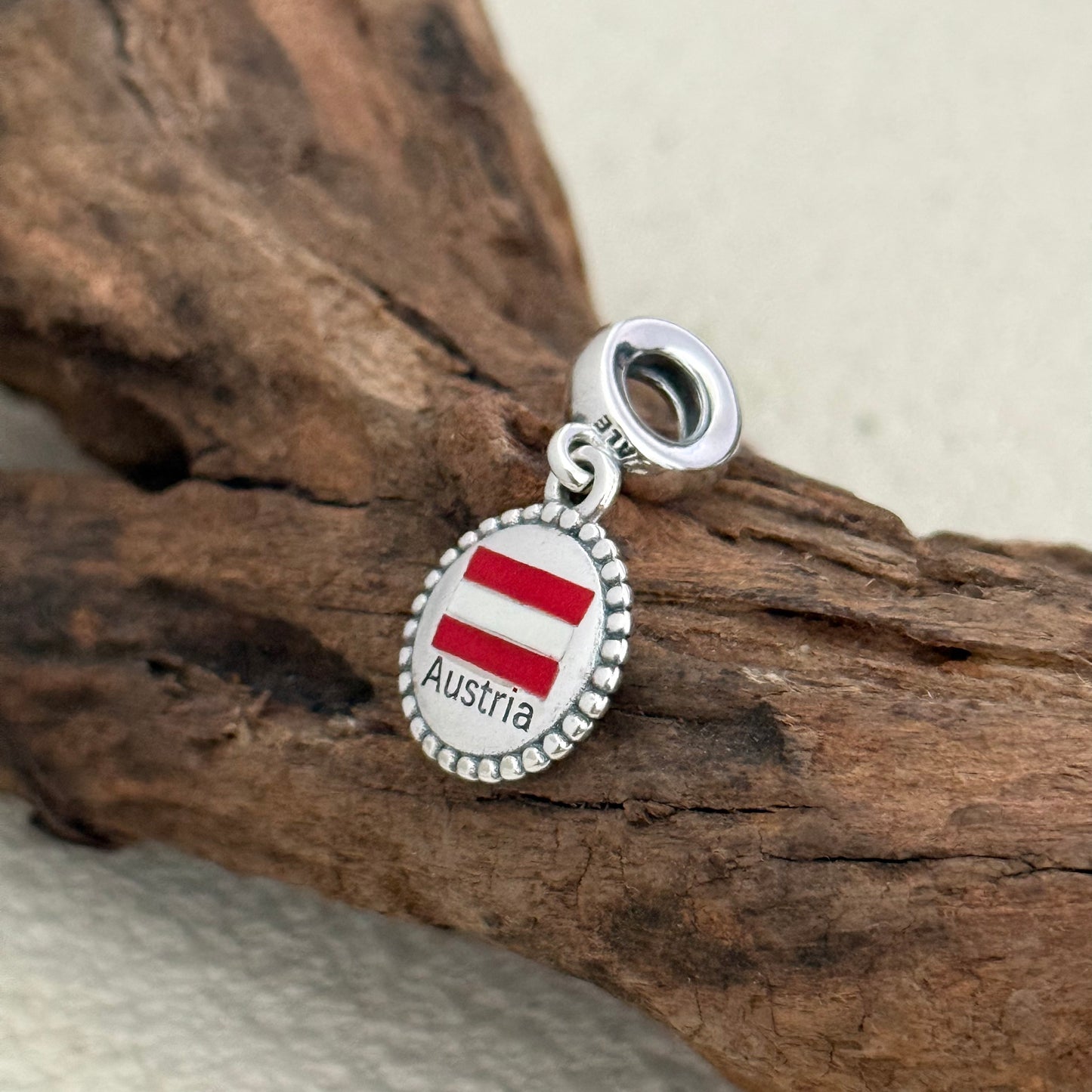Austria Flag Exclusive Dangle Charm Pendant for Pandora Bracelet
