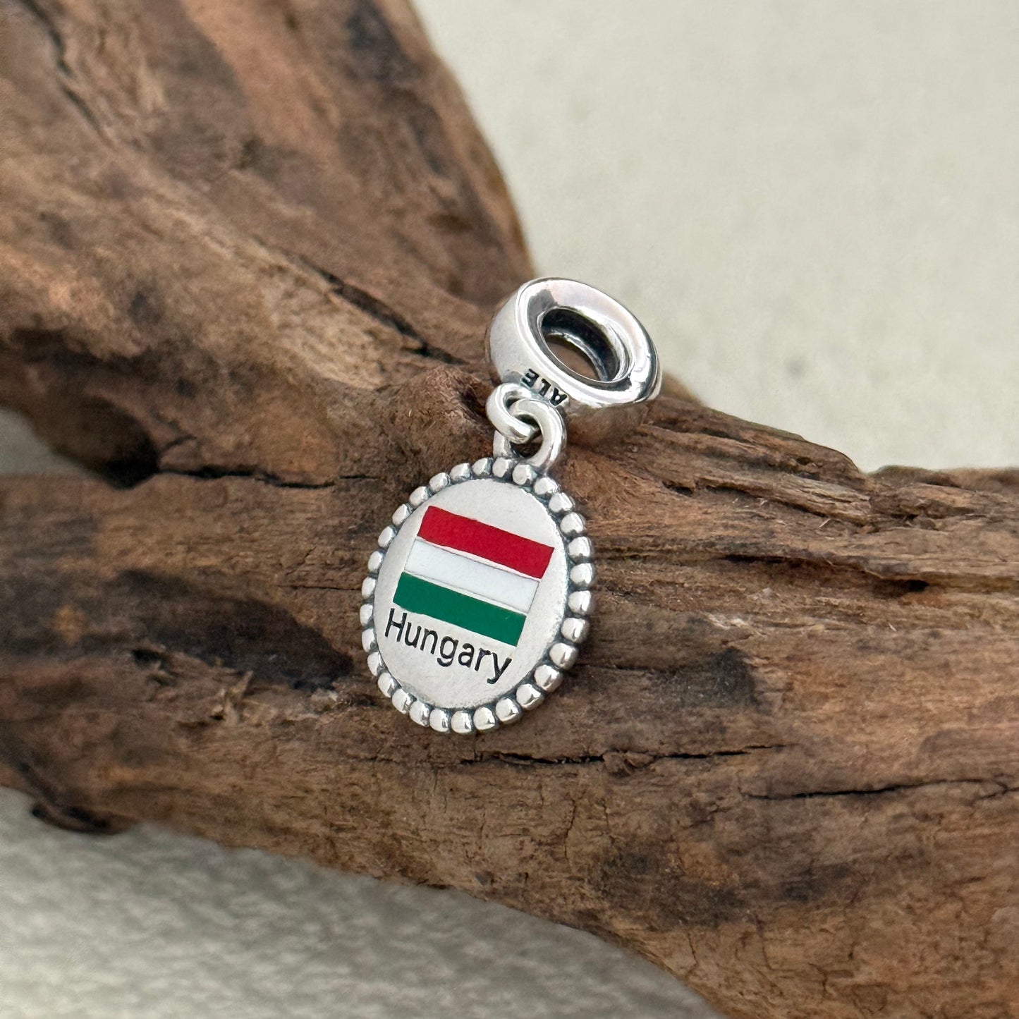 Hungary Flag Exclusive Dangle Charm Pendant for Pandora Bracelet