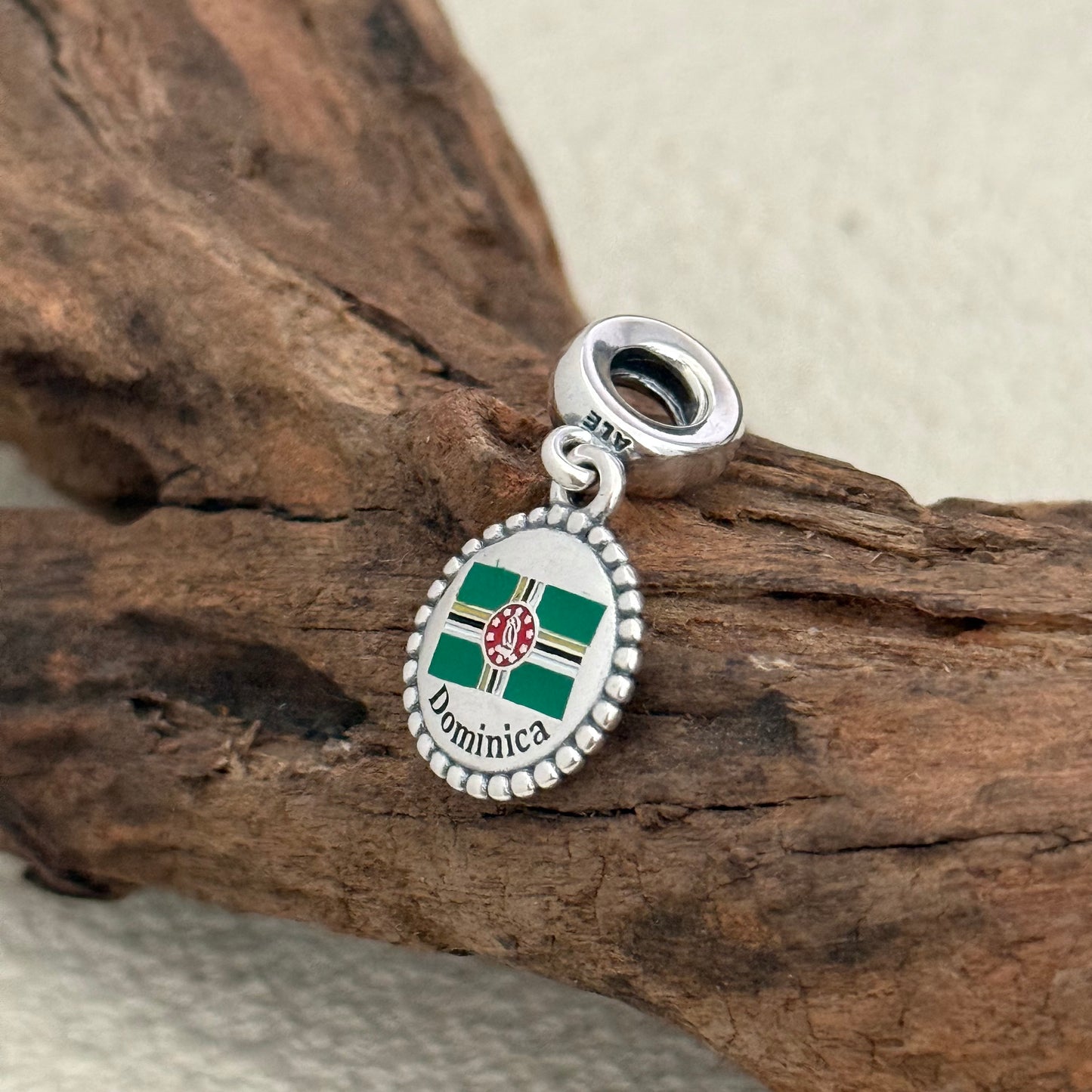 Dominica Flag Exclusive Dangle Charm for Pandora Bracelet