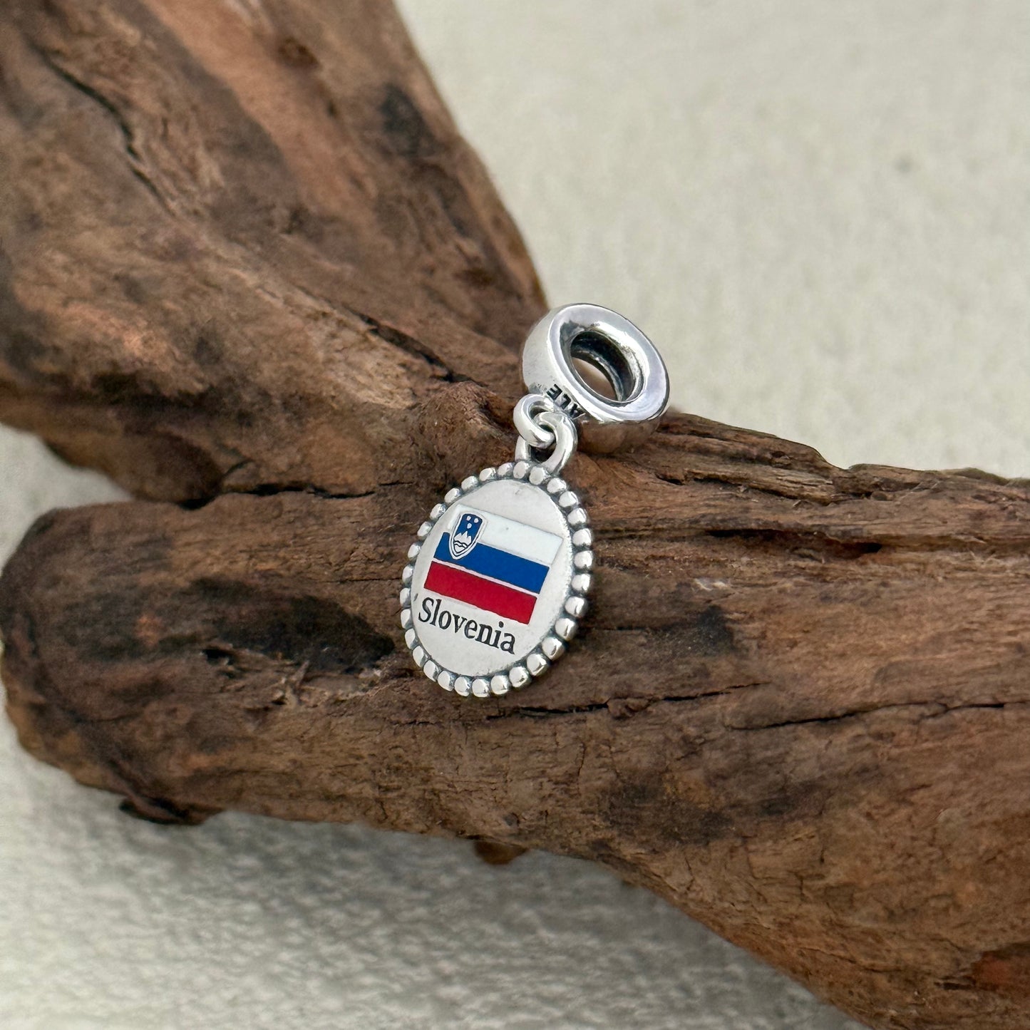Slovenia Flag Exclusive Dangle Charm Pendant for Pandora Bracelet