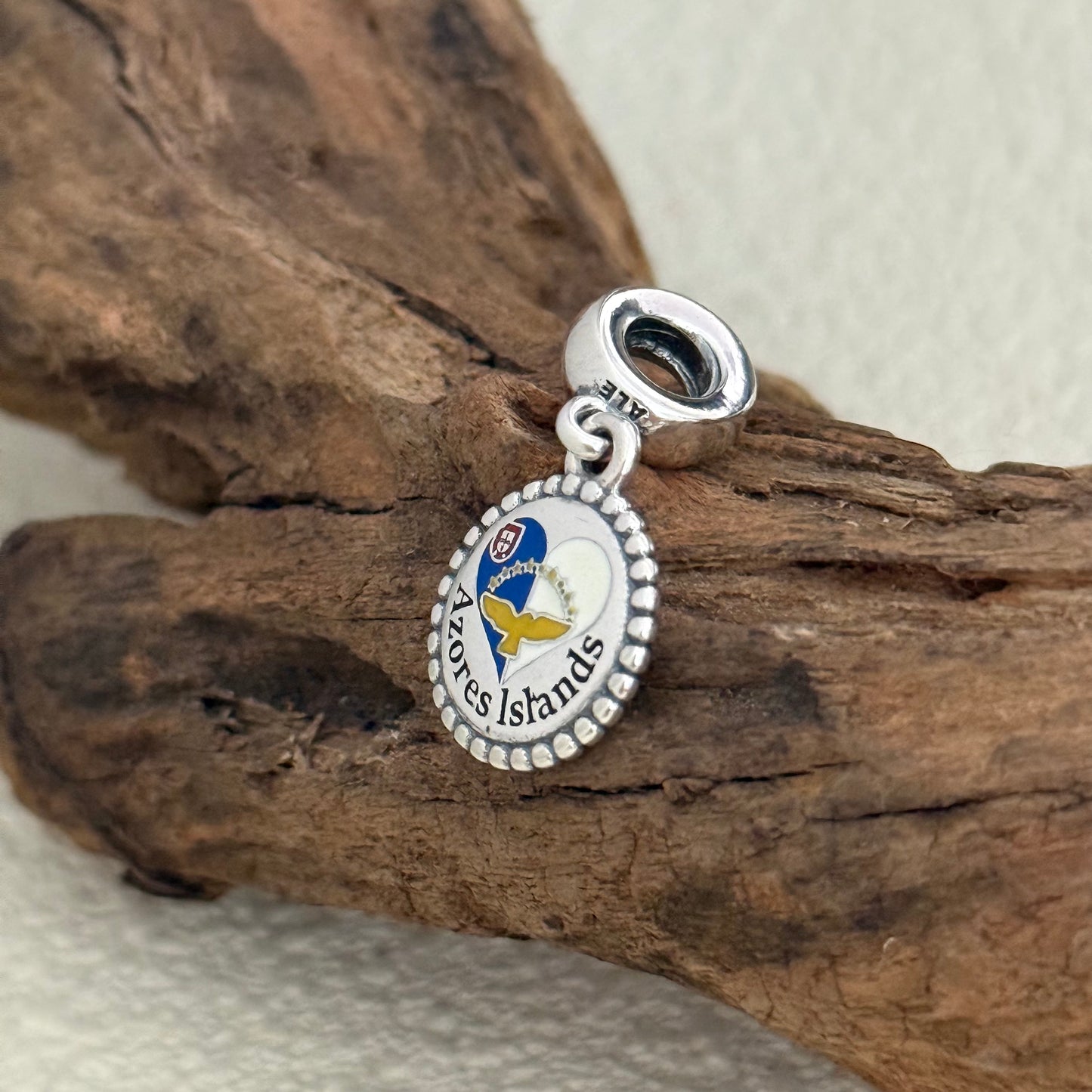 Azores Islands Heart Flag Exclusive Dangle Charm for Pandora Bracelet