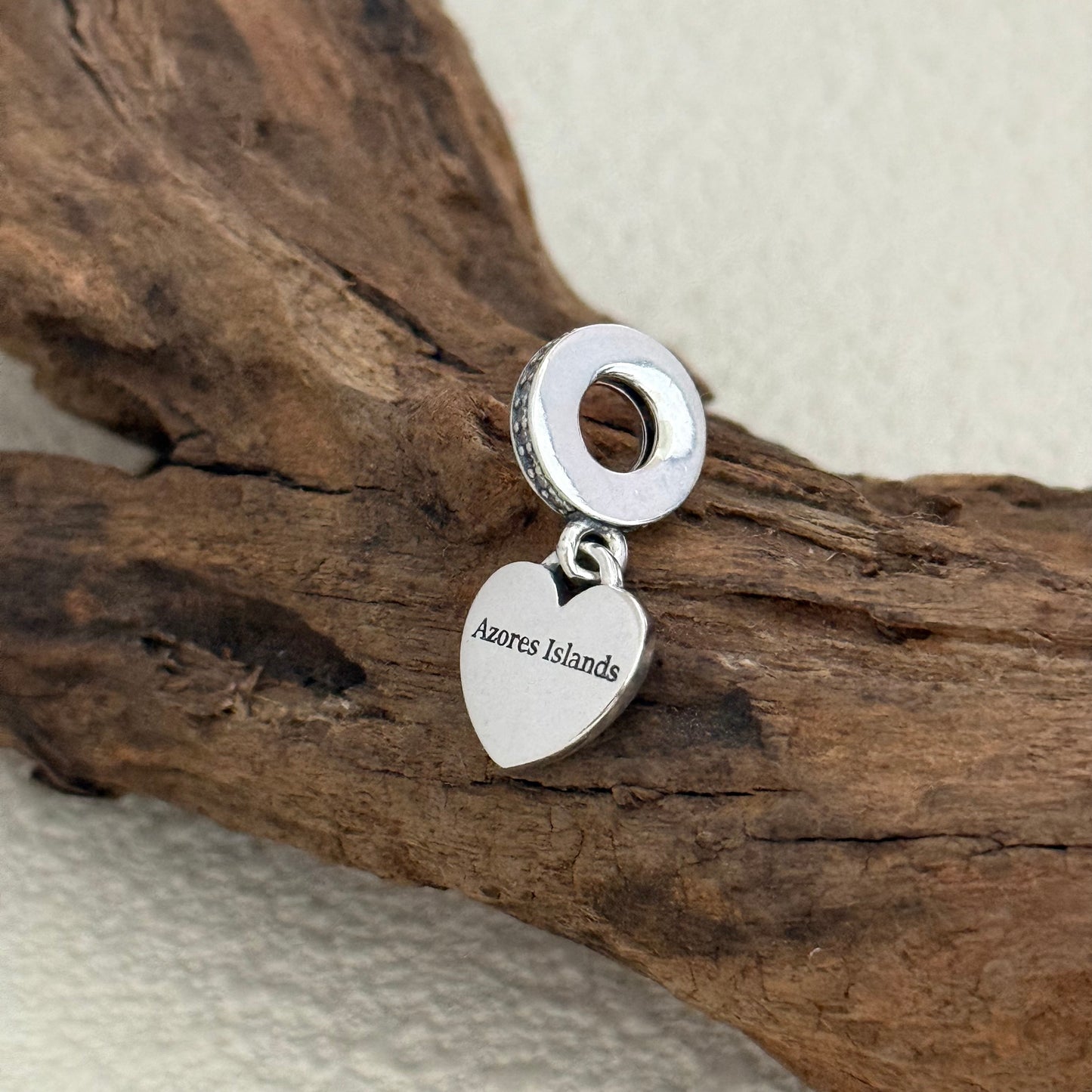 Azores Islands Flag Heart Exclusive Dangle Charm for Pandora Bracelet