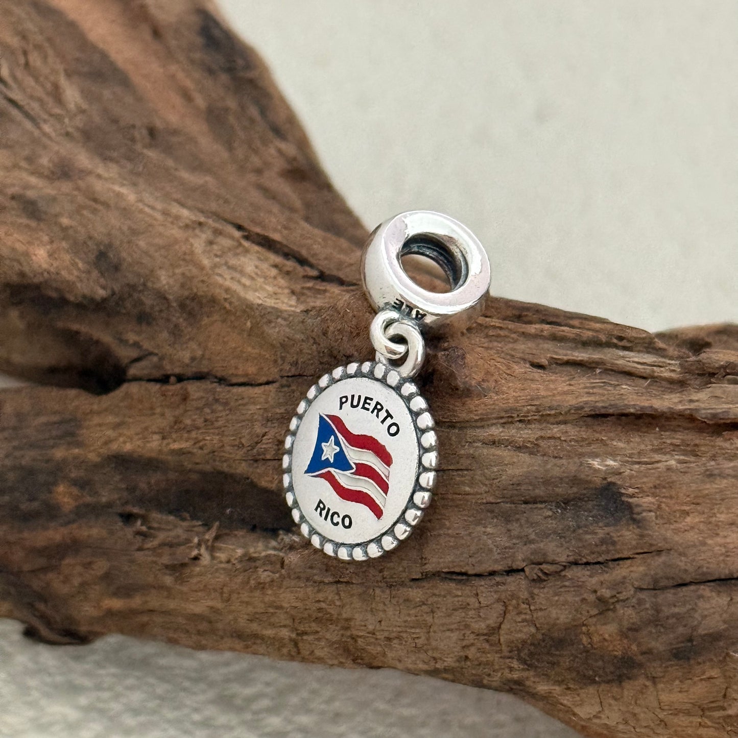 PUERTO RICO Flag Exclusive Dangle 925 Sterling Silver Charm for Pandora Bracelet