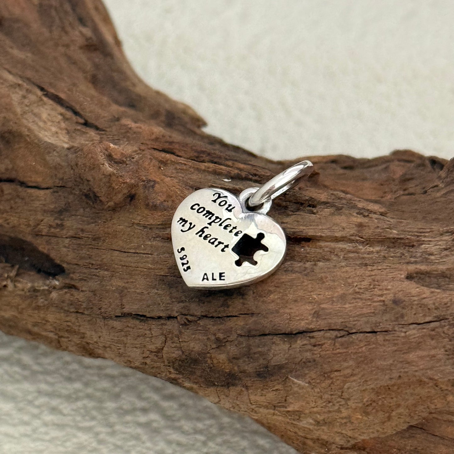 Puzzle You complete my heart Charm Sterling Silver for Pandora Bracelet