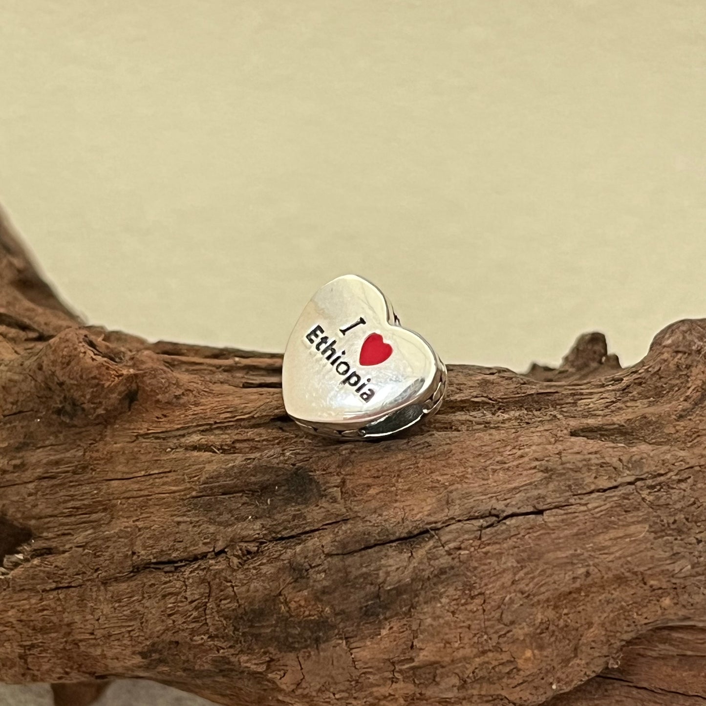 Ethiopia Flag Exclusive Heart Bead Charm for Pandora Bracelet