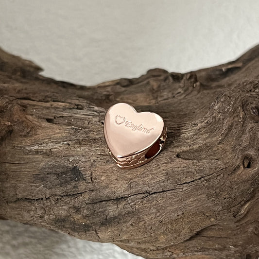 England Exclusive Heart Bead Charm for Pandora Bracelet Rose gold-plated