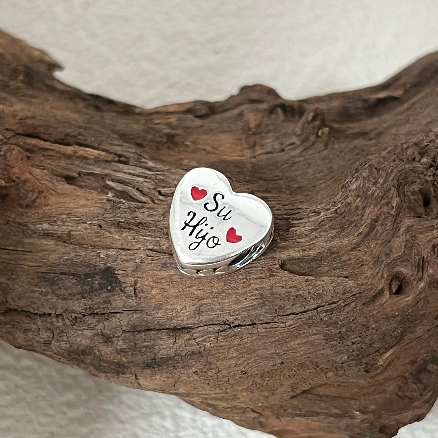 Su Hija cz Charm His Daughter Exclusive Heart Bead Charm for Pandora Bracelet