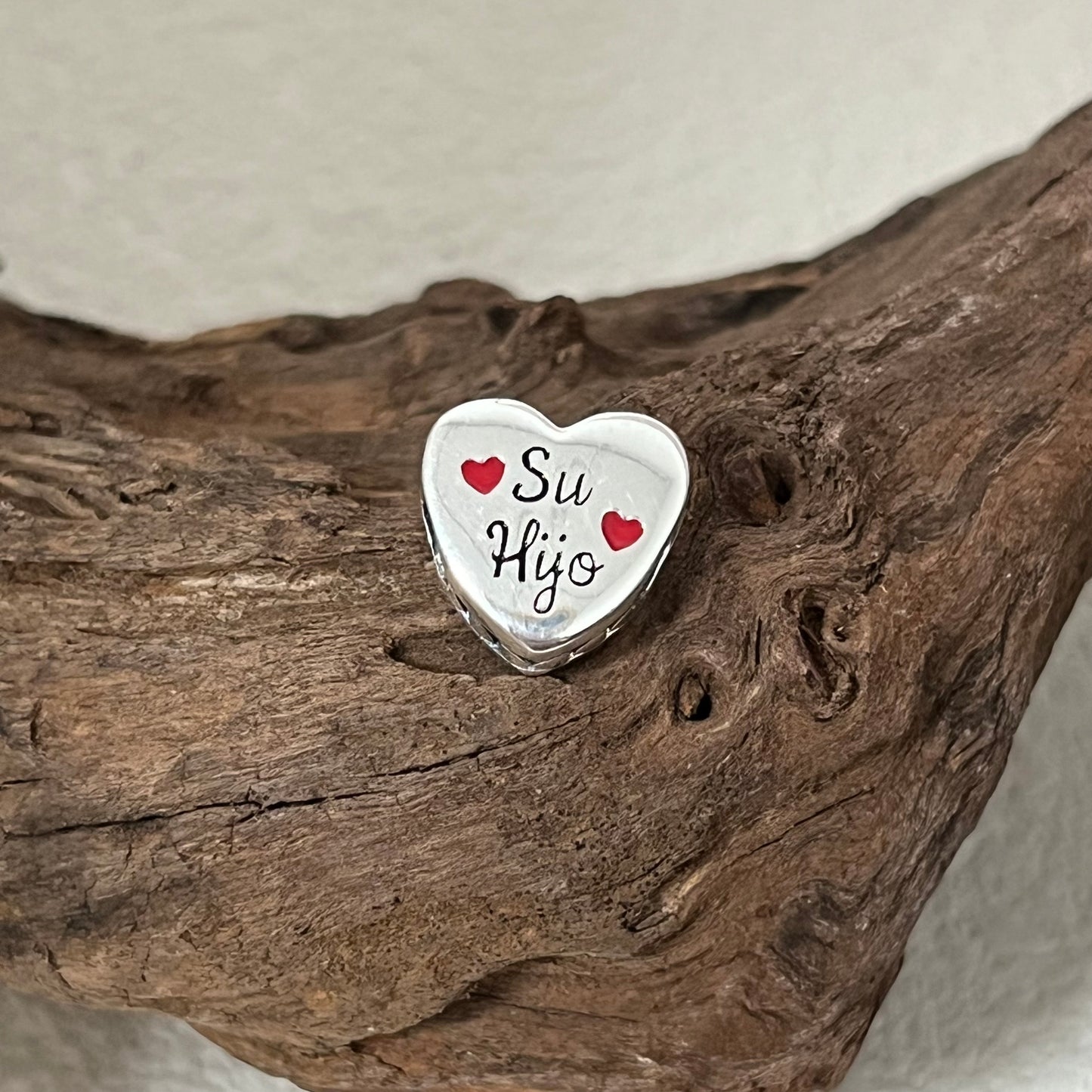 Su Hija cz Charm His Daughter Exclusive Heart Bead Charm for Pandora Bracelet