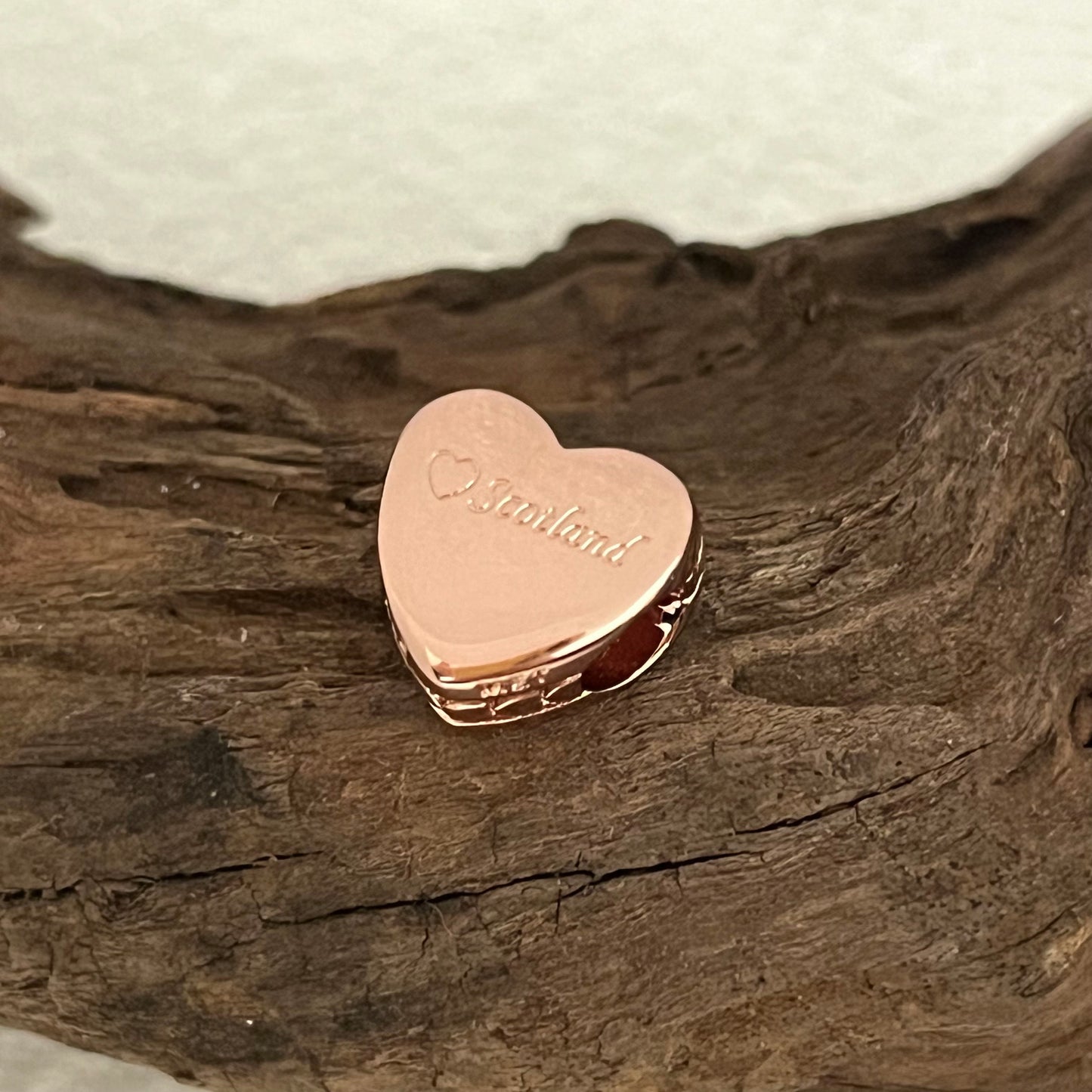 I Love Scotland Exclusive Heart Bead Charm for Pandora Bracelet Rose gold-plated