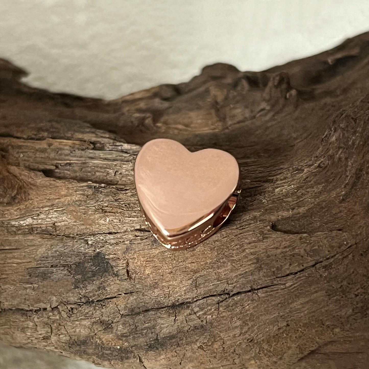 Paris Exclusive Heart Bead Charm for Pandora Bracelet Rose gold-plated