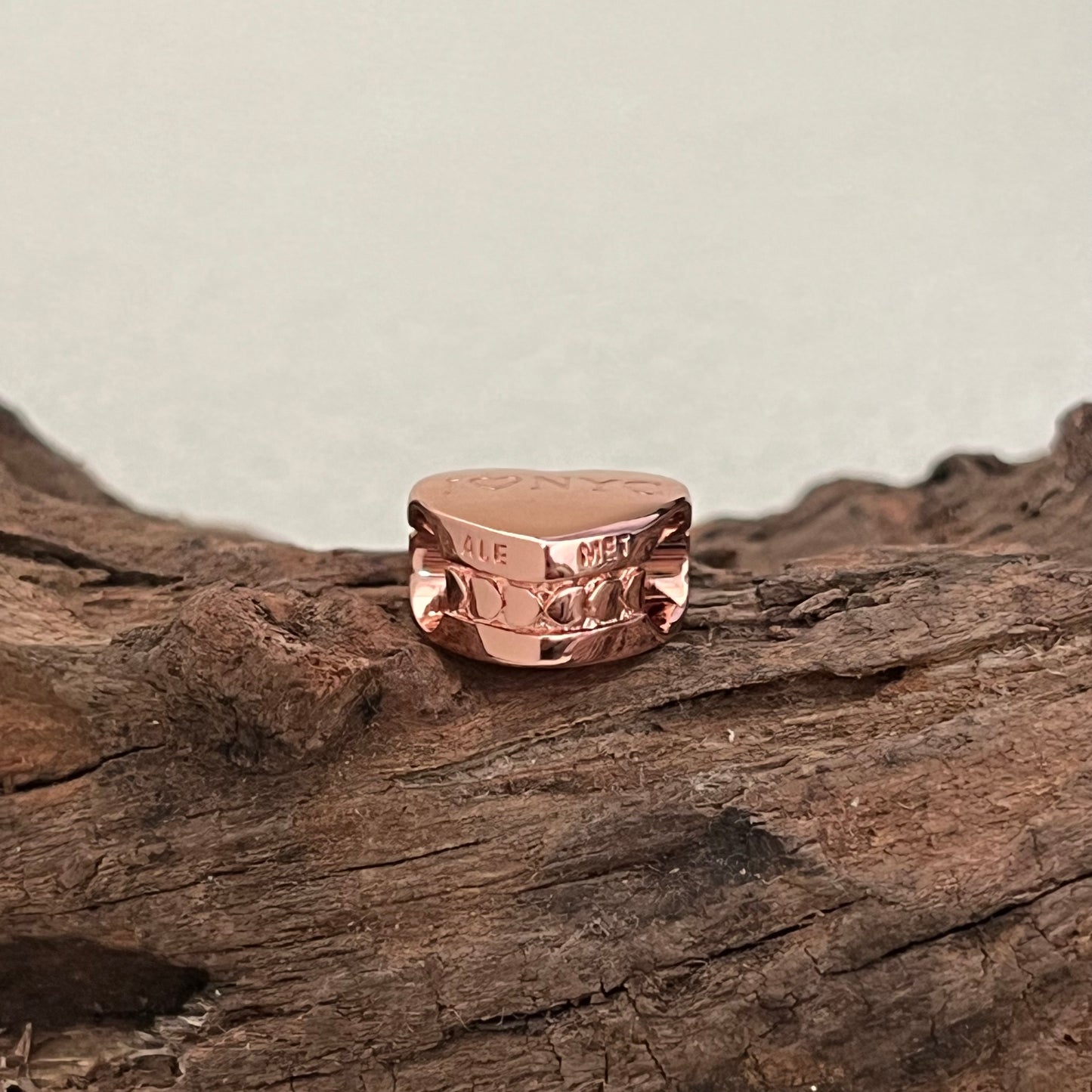 New York City Exclusive Heart Bead Charm for Pandora Bracelet Rose gold-plated