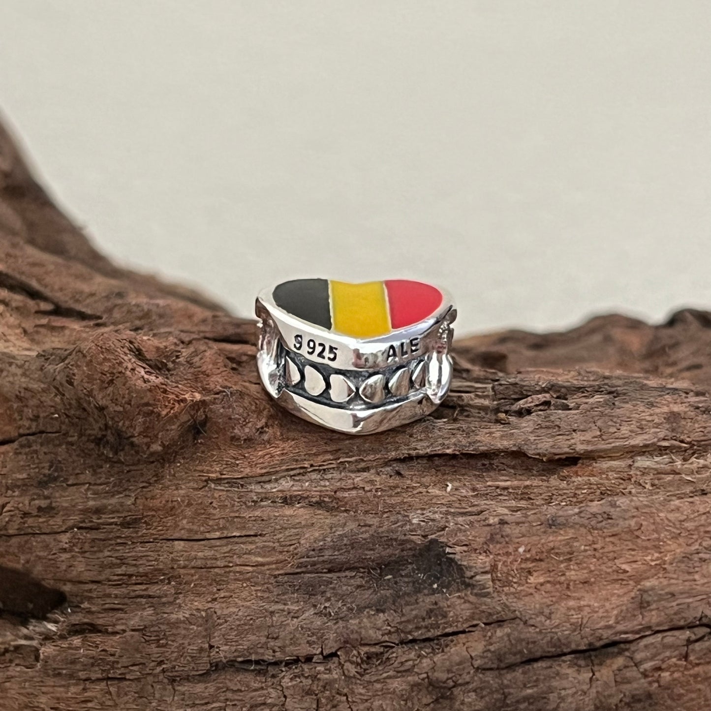 Belgium Flag Exclusive Heart Bead Charm for Pandora Bracelet