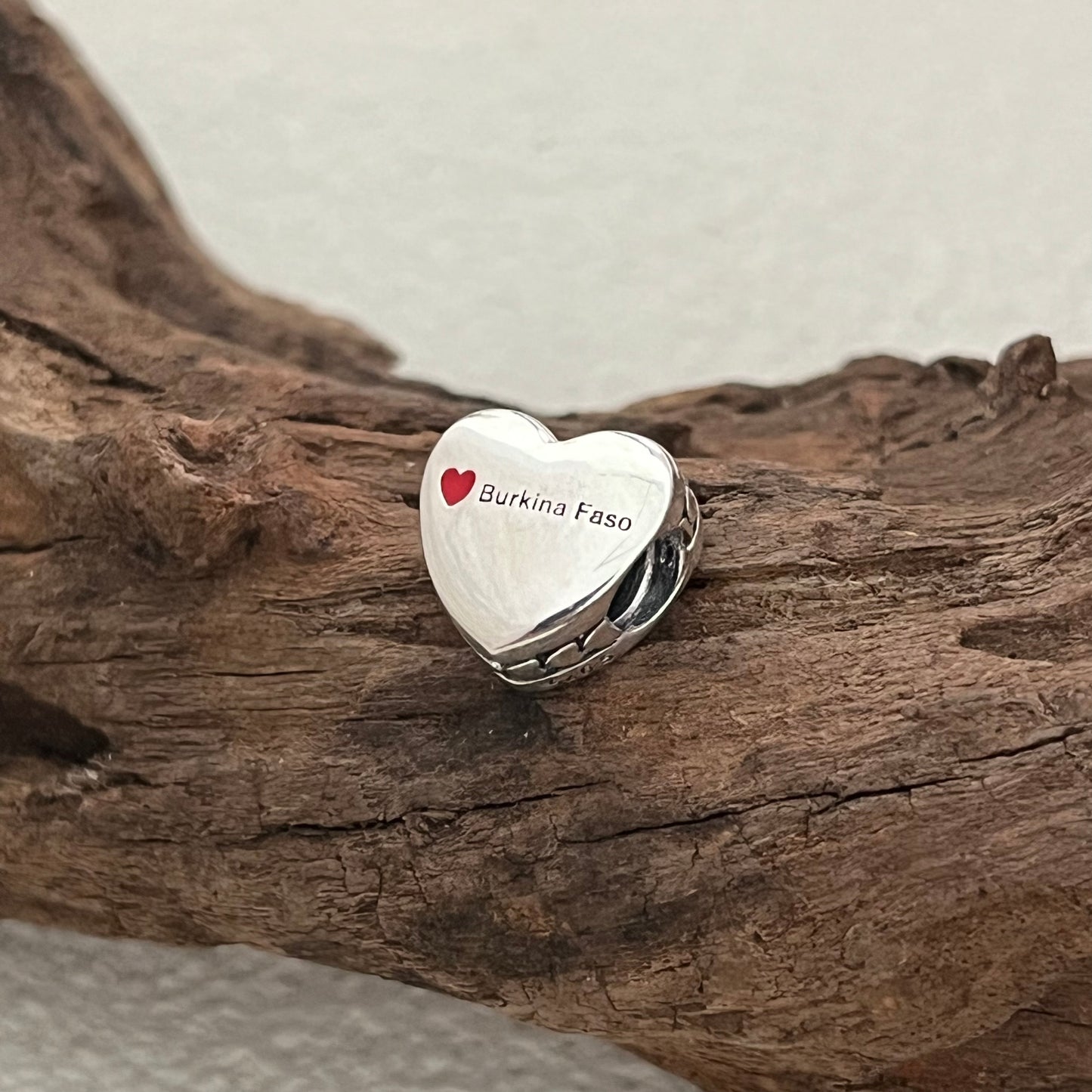 Burkina Faso Flag Exclusive Heart Bead Charm for Pandora Bracelet
