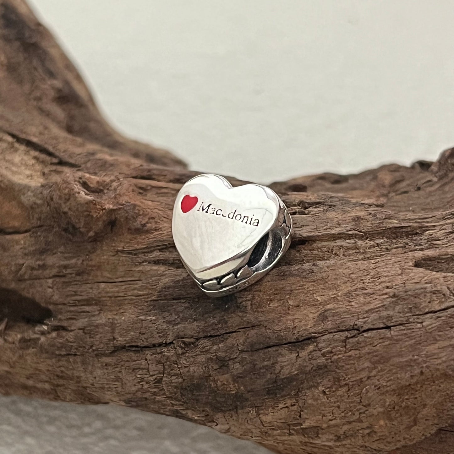 Macedonia Flag Exclusive Heart Bead Charm for Pandora Bracelet