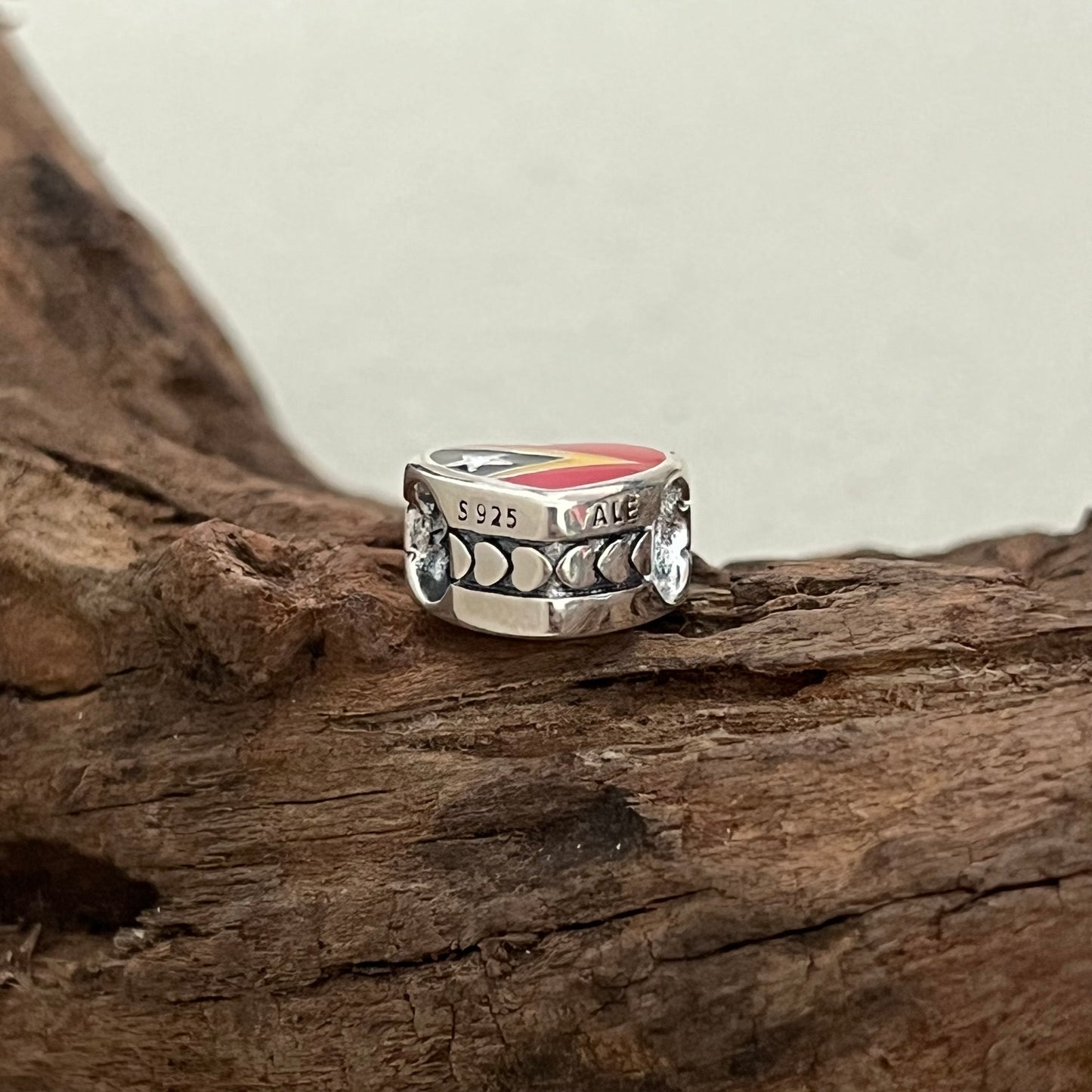 East Timor Flag Exclusive Heart Bead Charm for Pandora Bracelet