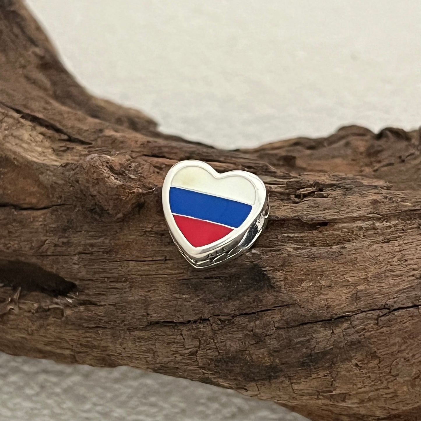 Russia Flag Exclusive Heart Bead Charm for Pandora Bracelet