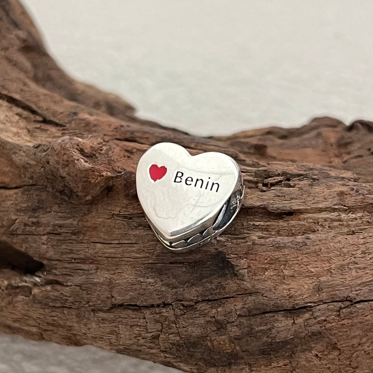 Benin Flag Exclusive Heart Bead Charm for Pandora Bracelet