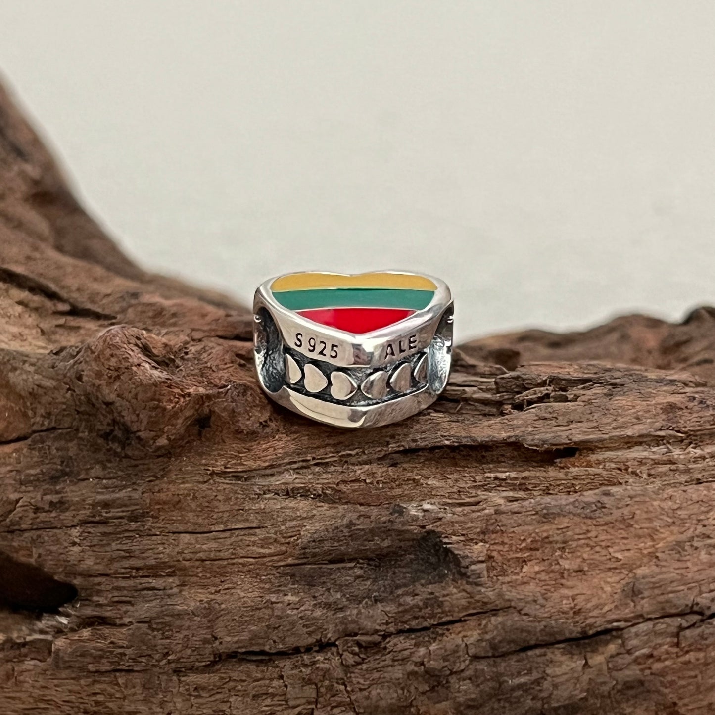 Lithuania Flag Exclusive Heart Bead Charm for Pandora Bracelet