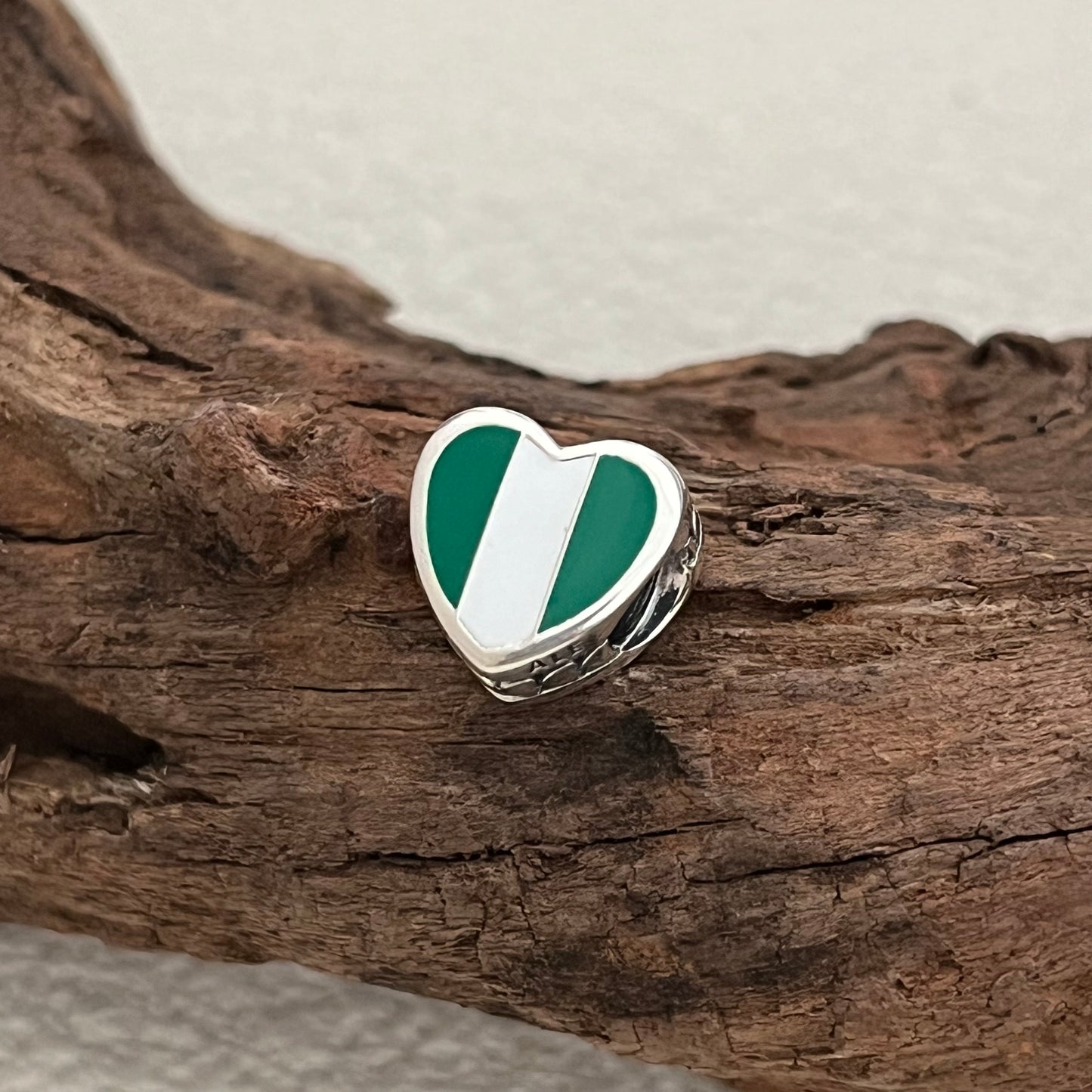 Nigeria Flag Exclusive Heart Bead Charm for Pandora Bracelet