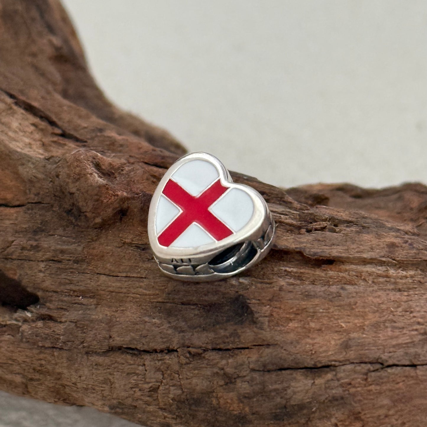 England Flag Exclusive Heart Bead Charm for Pandora Bracelet