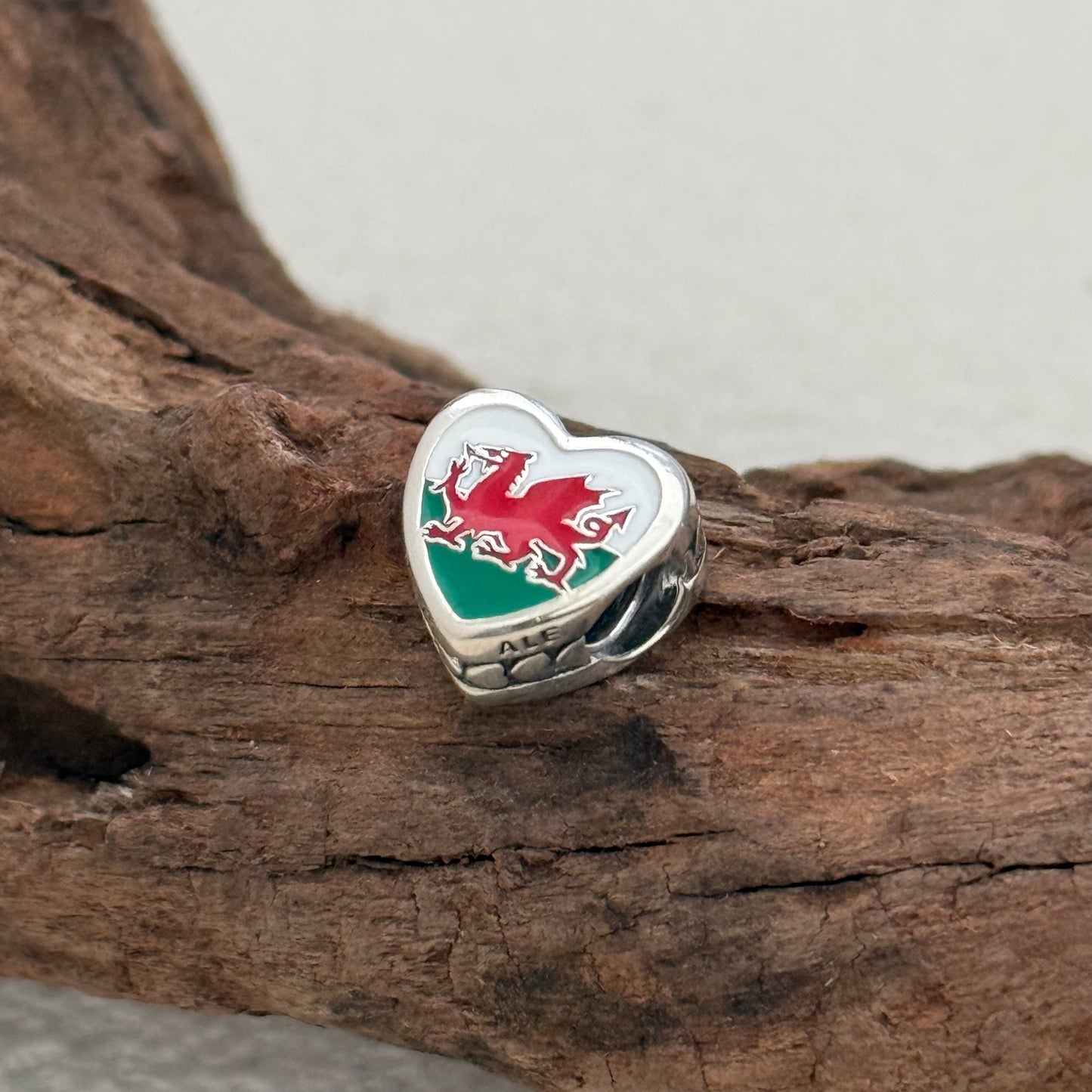 Wales Flag Exclusive Heart Bead Charm for Pandora Bracelet