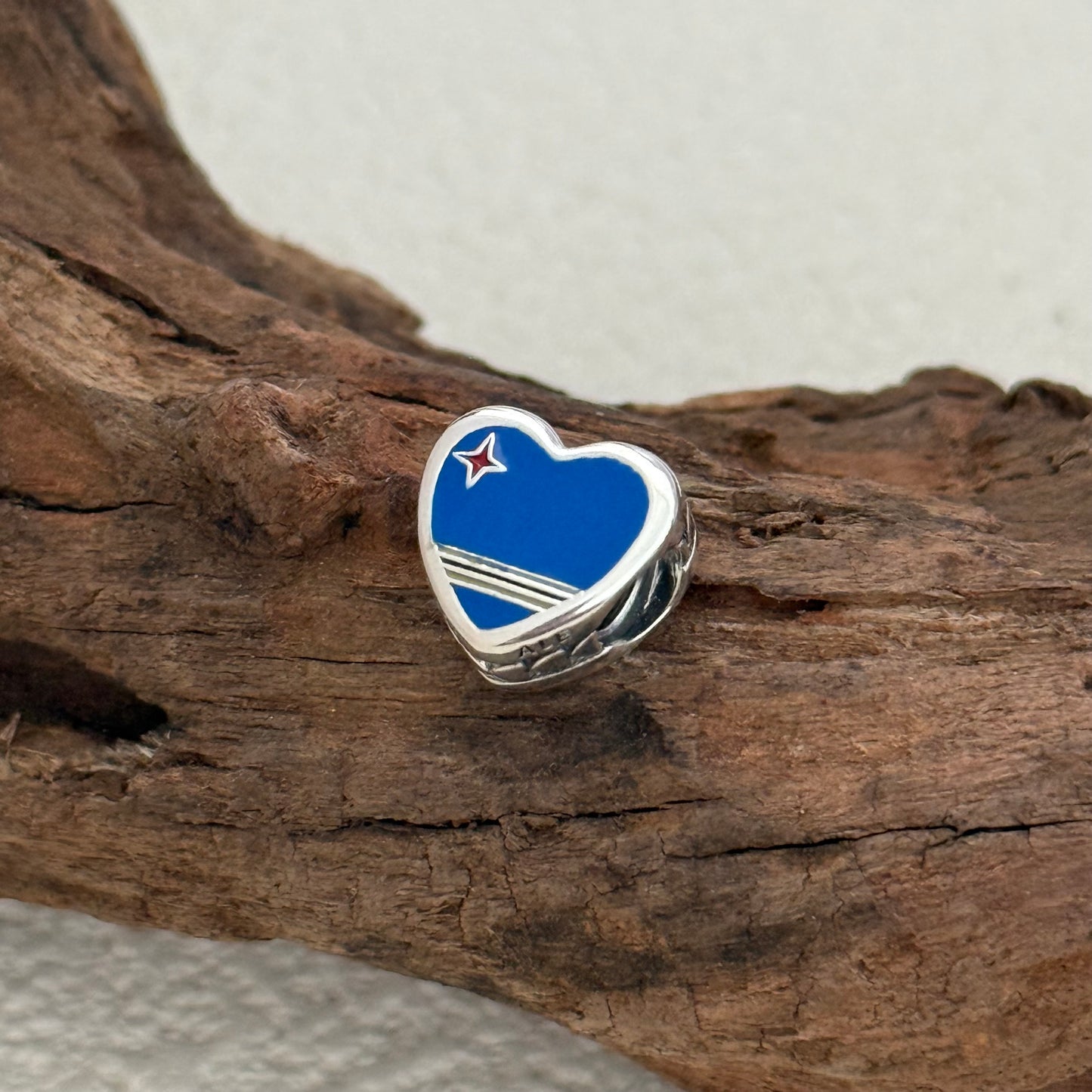 Aruba Flag Exclusive Heart Bead Charm for Pandora Bracelet