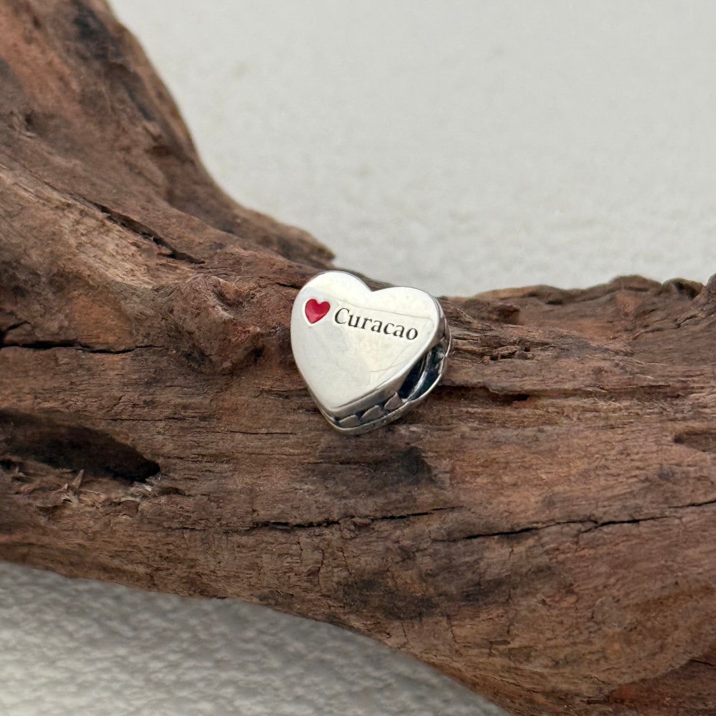 Curaçao Curacao Flag Exclusive Heart Bead Charm for Pandora Bracelet