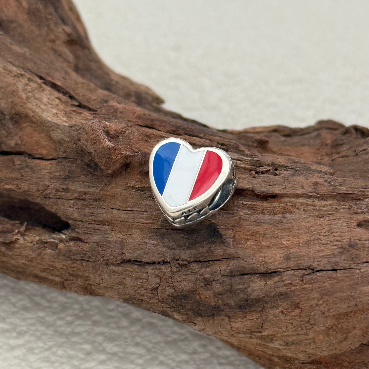 Reunion Flag Exclusive Heart Bead Charm for Pandora Bracelet