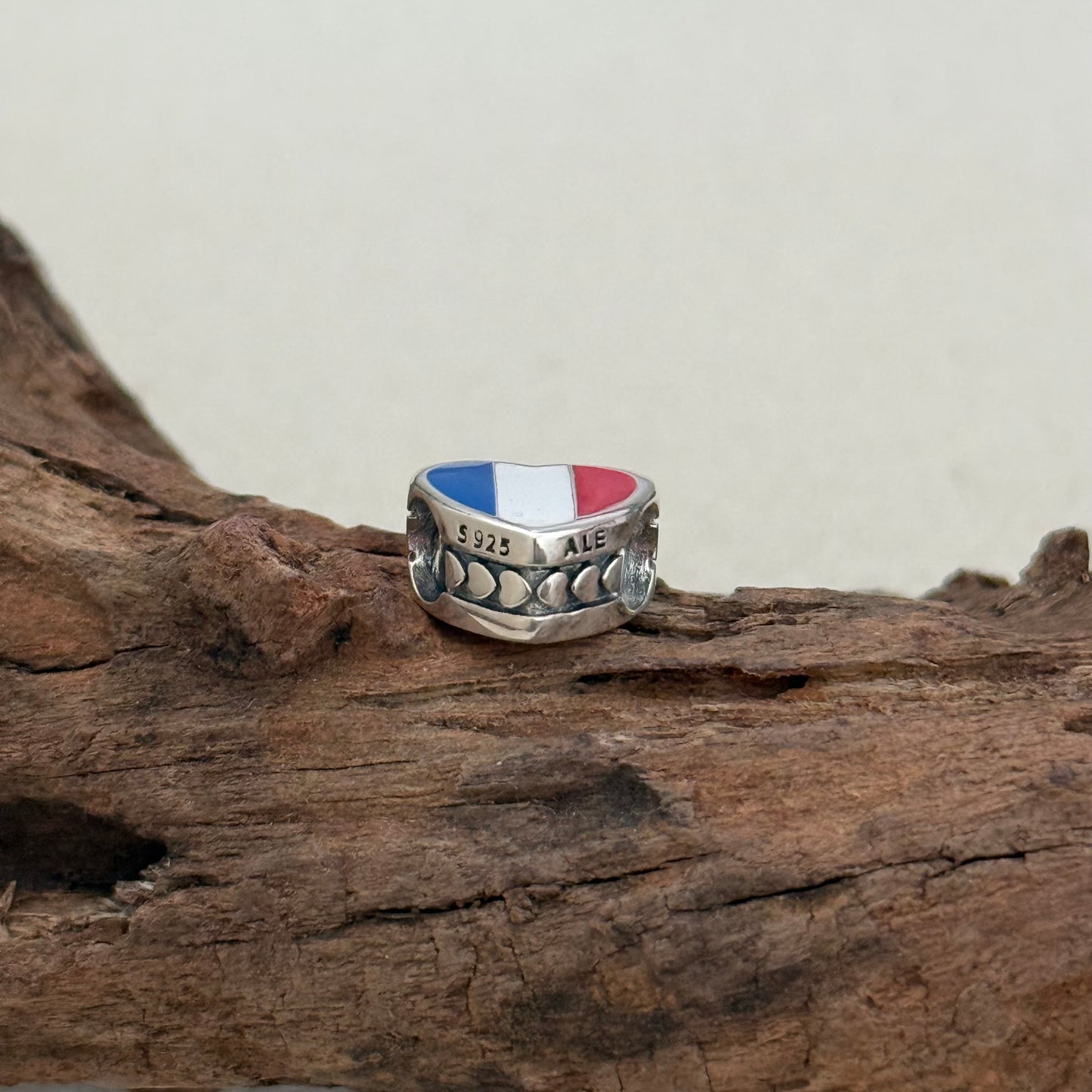 Reunion Flag Exclusive Heart Bead Charm for Pandora Bracelet