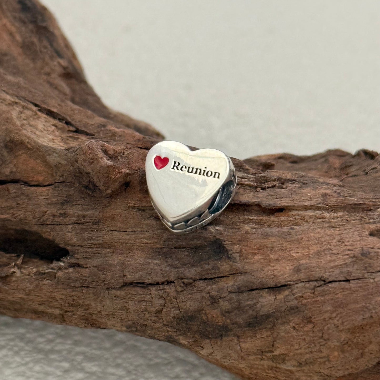 Reunion Flag Exclusive Heart Bead Charm for Pandora Bracelet