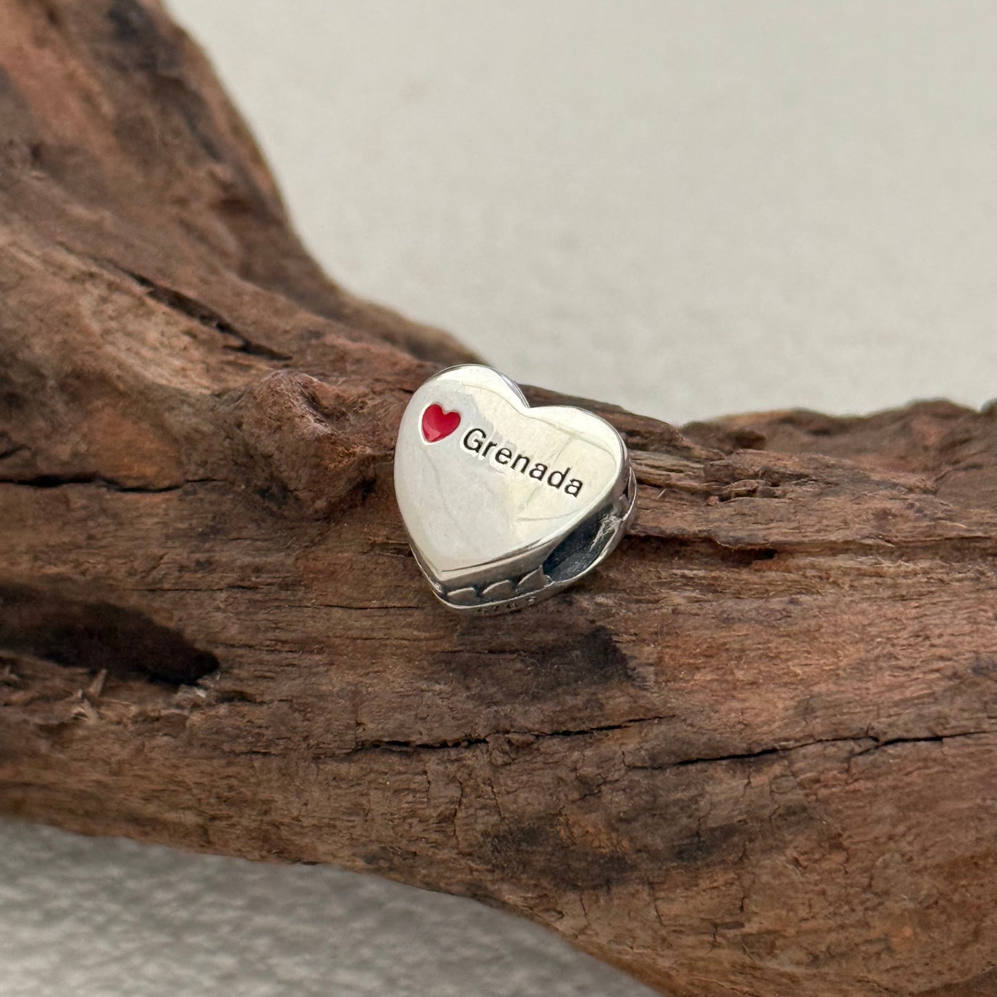 Grenada Flag Exclusive Heart Bead Charm for Pandora Bracelet