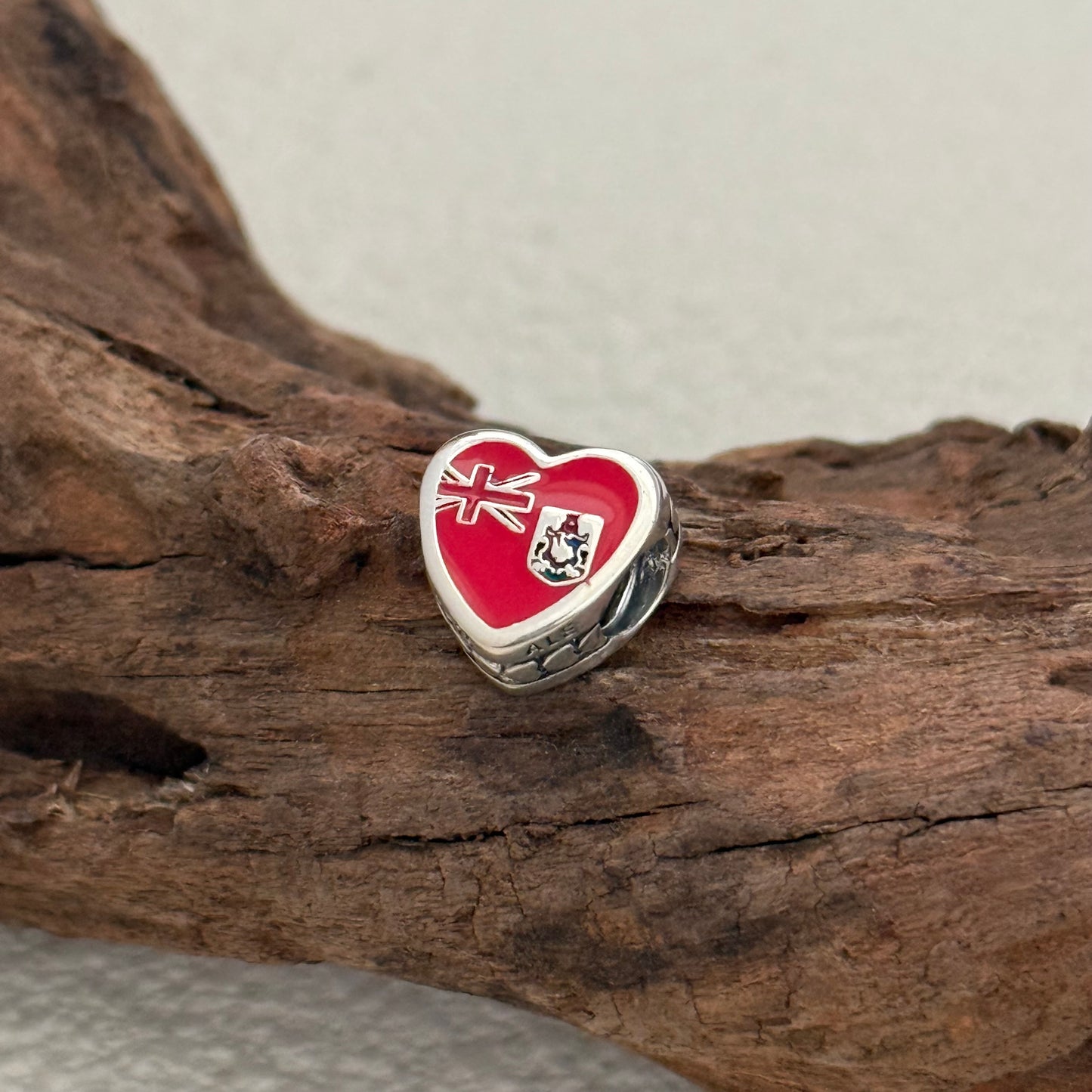 Bermuda Flag Exclusive Heart Bead Charm for Pandora Bracelet