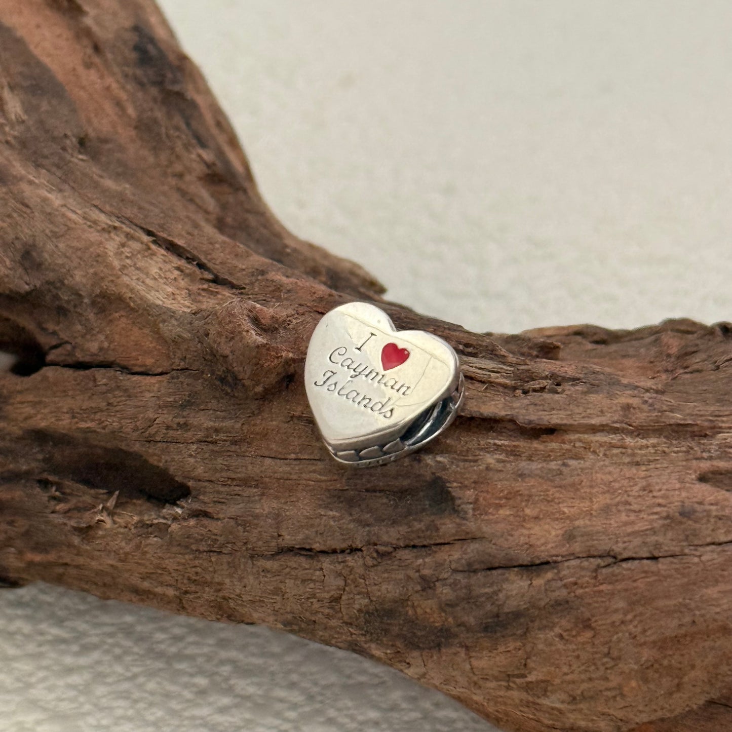 Cayman Islands Flag Exclusive Heart Bead Charm for Pandora Bracelet