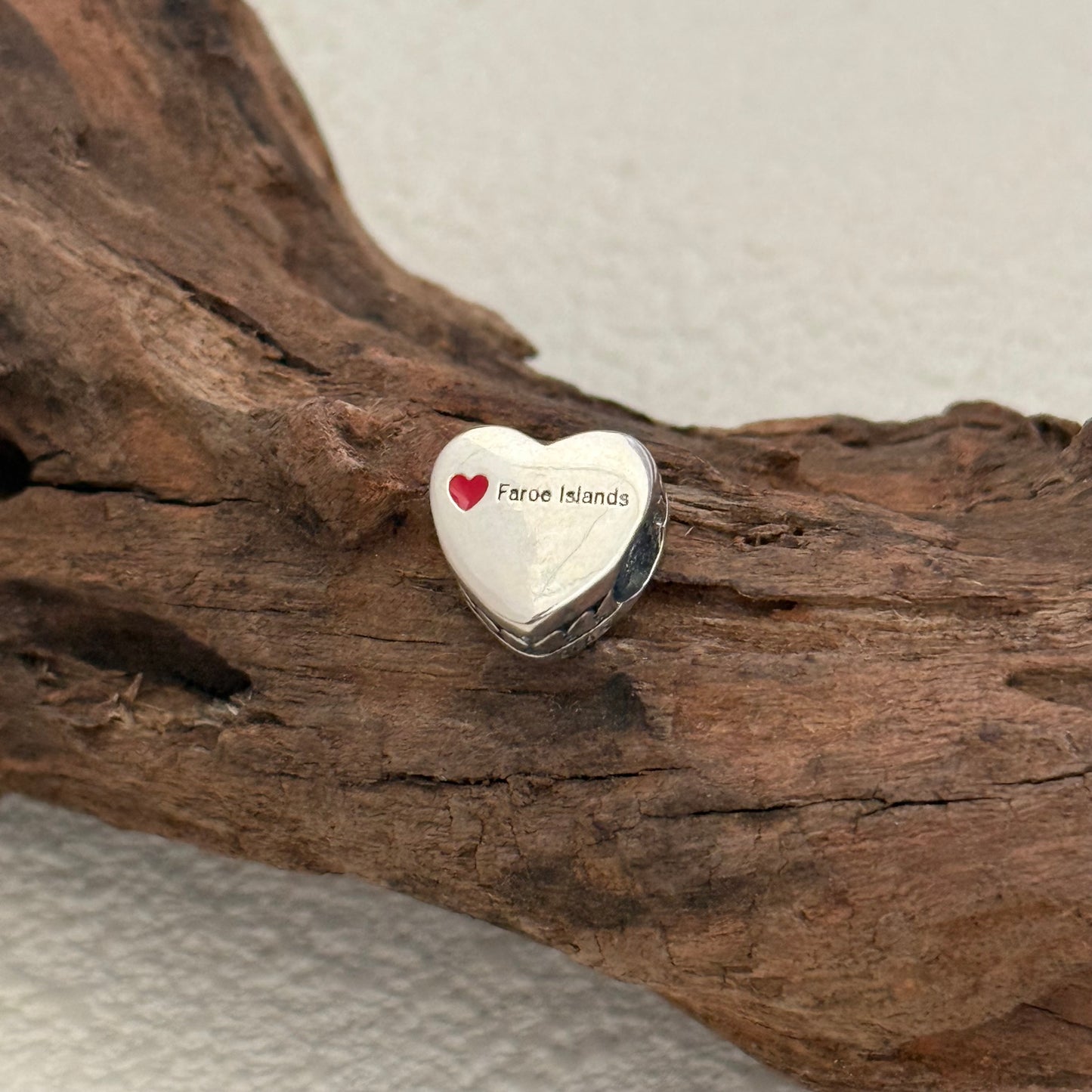 Faroe Islands Flag Exclusive Heart Bead Charm for Pandora Bracelet