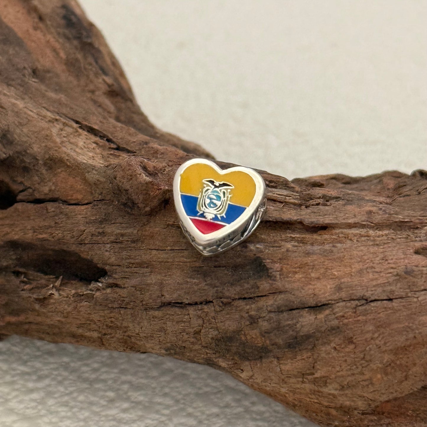 Ecuador Flag Exclusive Heart Bead Charm for Pandora Bracelet