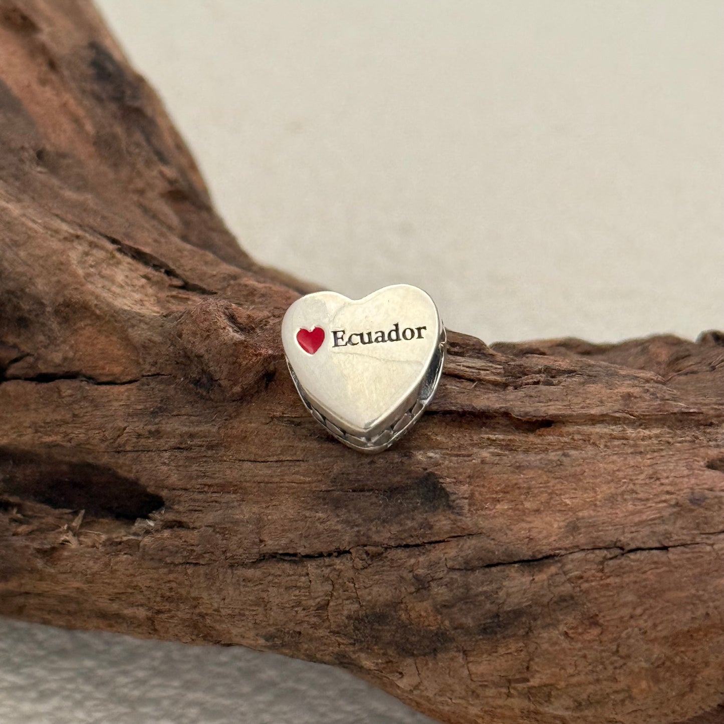 Ecuador Flag Exclusive Heart Bead Charm for Pandora Bracelet