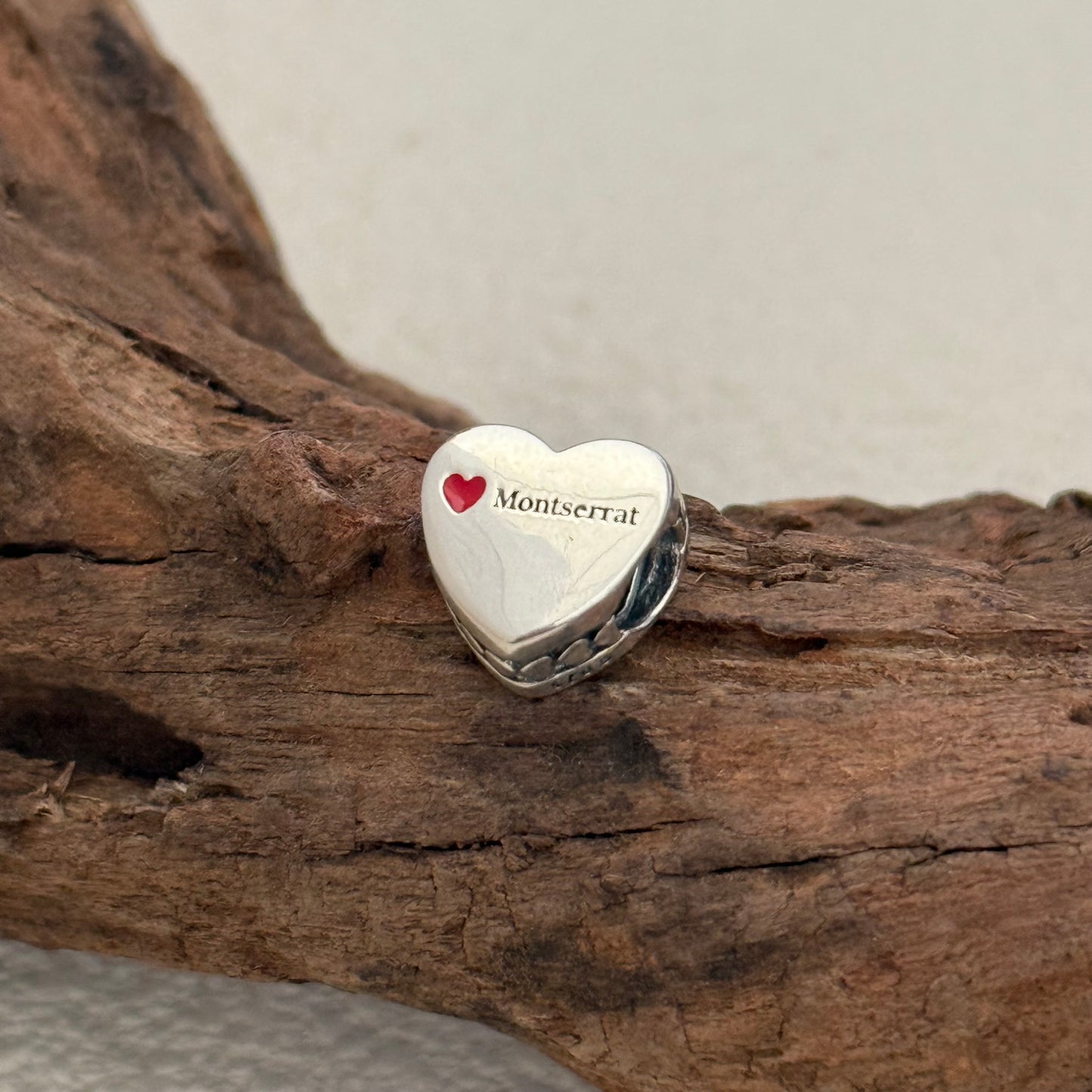 Montserrat Flag Exclusive Heart Bead Charm for Pandora Bracelet