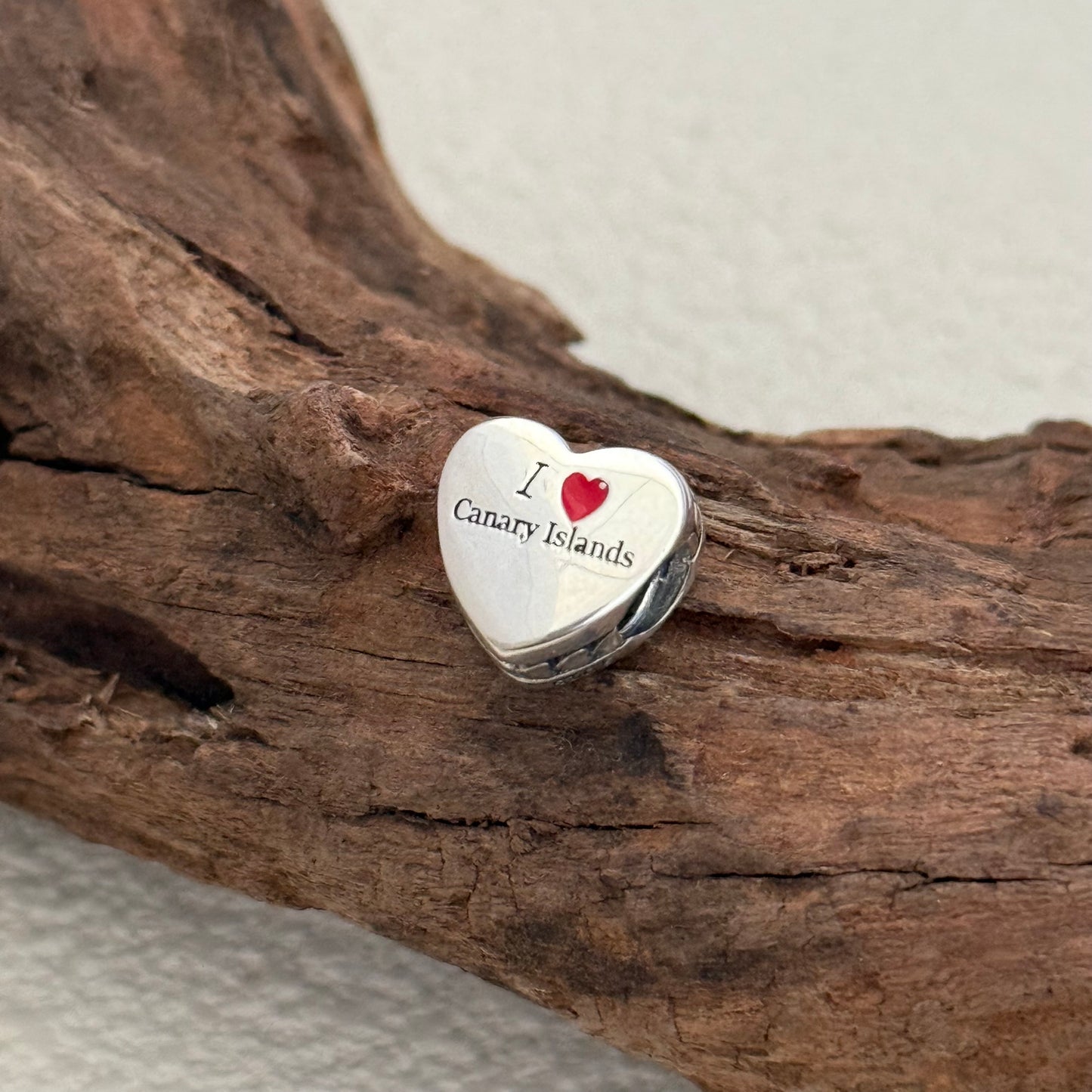 I Love canary Islands Exclusive Heart Bead Charm for Pandora Bracelet