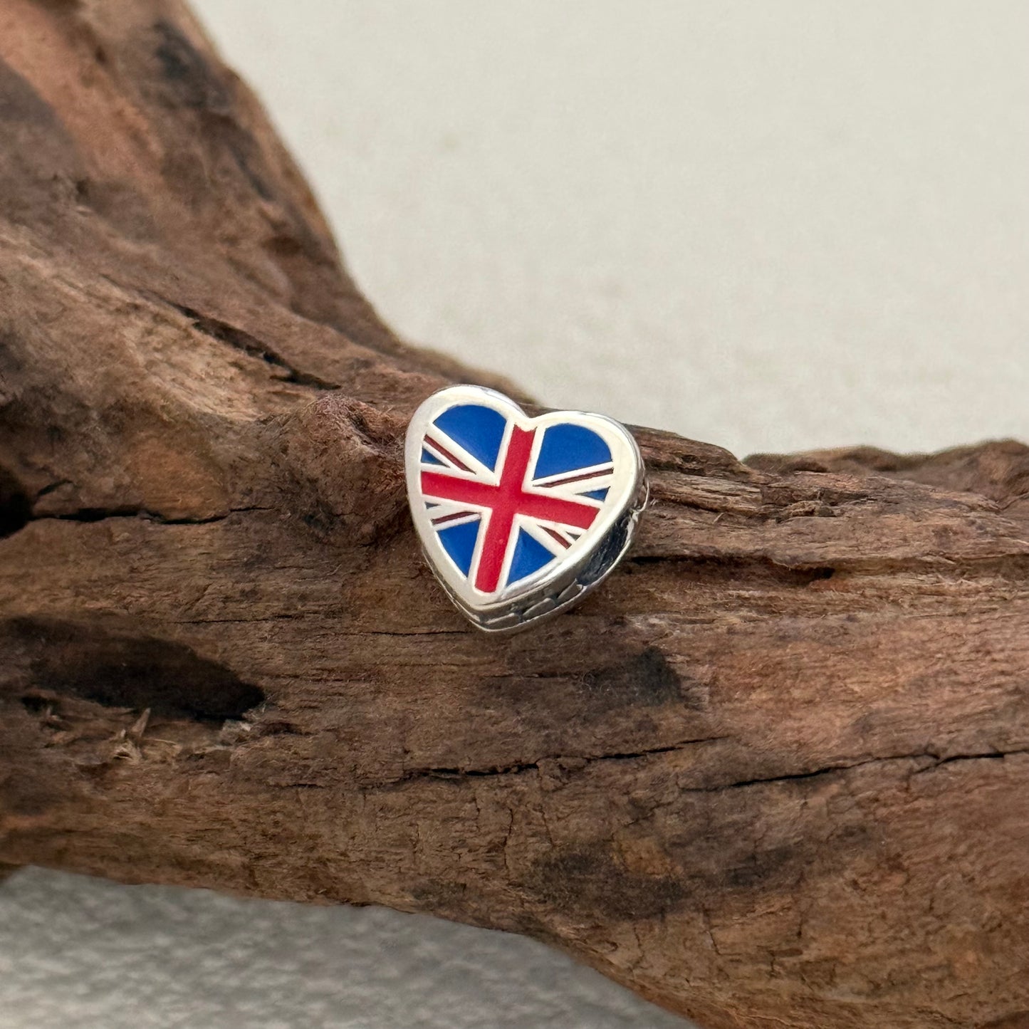 England Flag Exclusive Heart Bead Charm for Pandora Bracelet