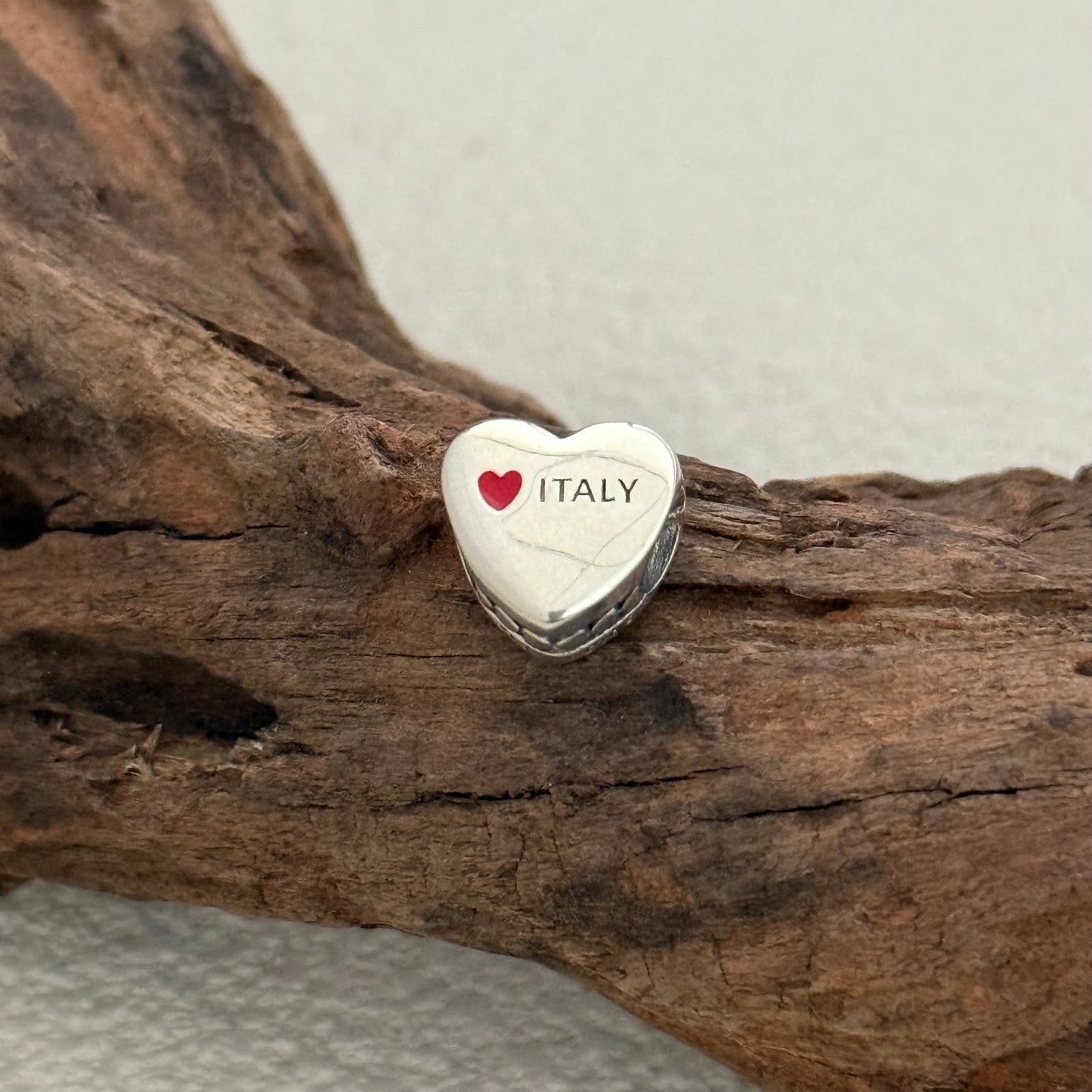 ITALY Flag Exclusive Heart Bead Charm for Pandora Bracelet