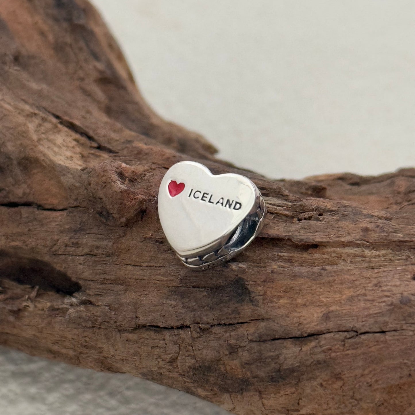 Love Iceland Flag Exclusive Heart Bead Charm for Pandora Bracelet