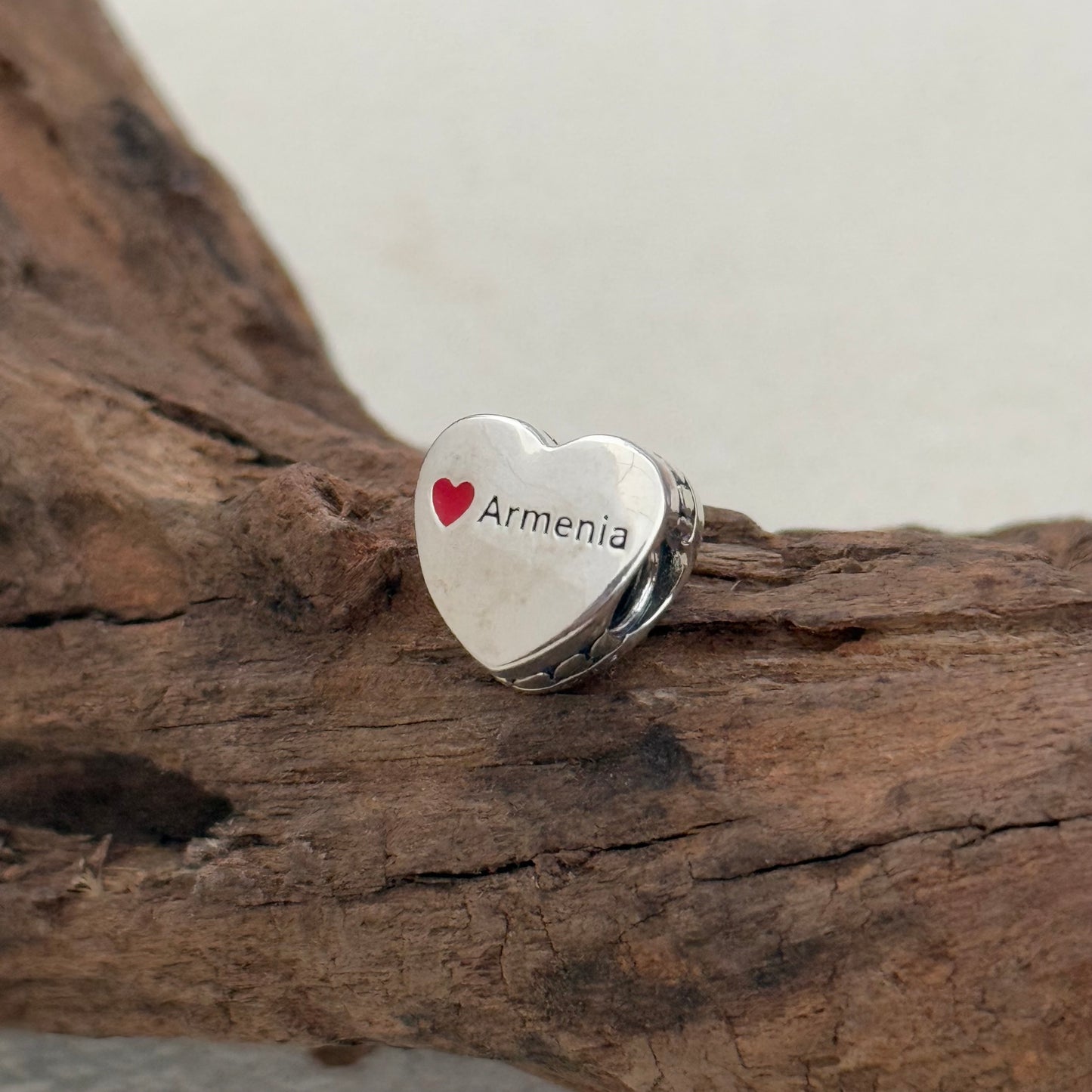 Armenia Flag Exclusive Heart Bead Charm for Pandora Bracelet