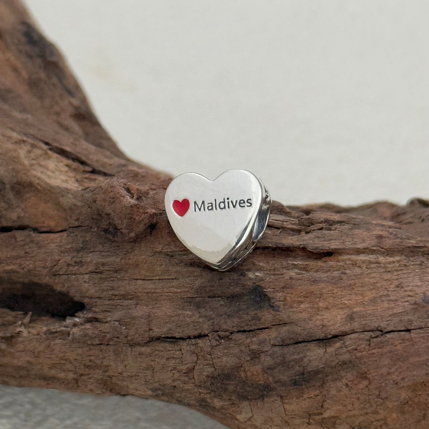 Maldives Flag Exclusive Heart Bead Charm for Pandora Bracelet
