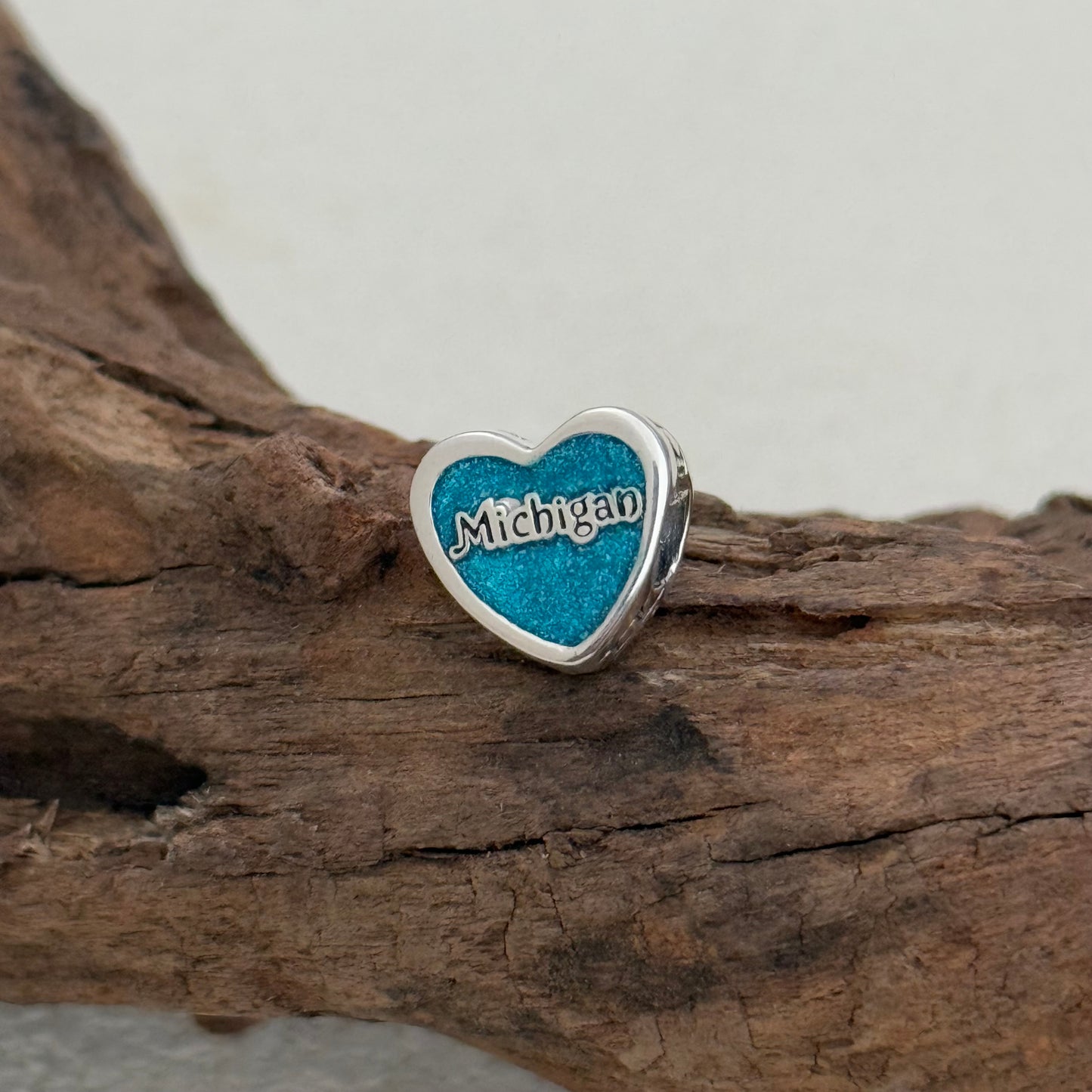 Michigan HOME Exclusive Heart Bead Charm for Pandora Bracelet