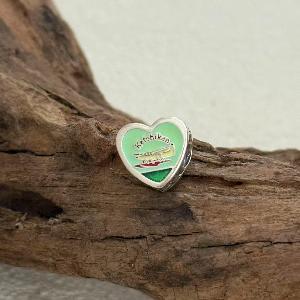 Ketchikan Alaska Exclusive Heart Bead Charm for Pandora Bracelet