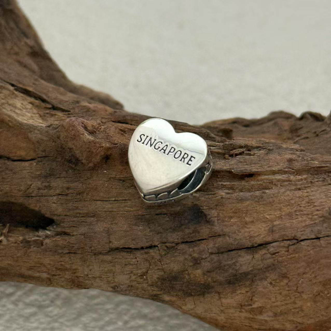 Singapore Exclusive Heart Bead Charm for Pandora Bracelet