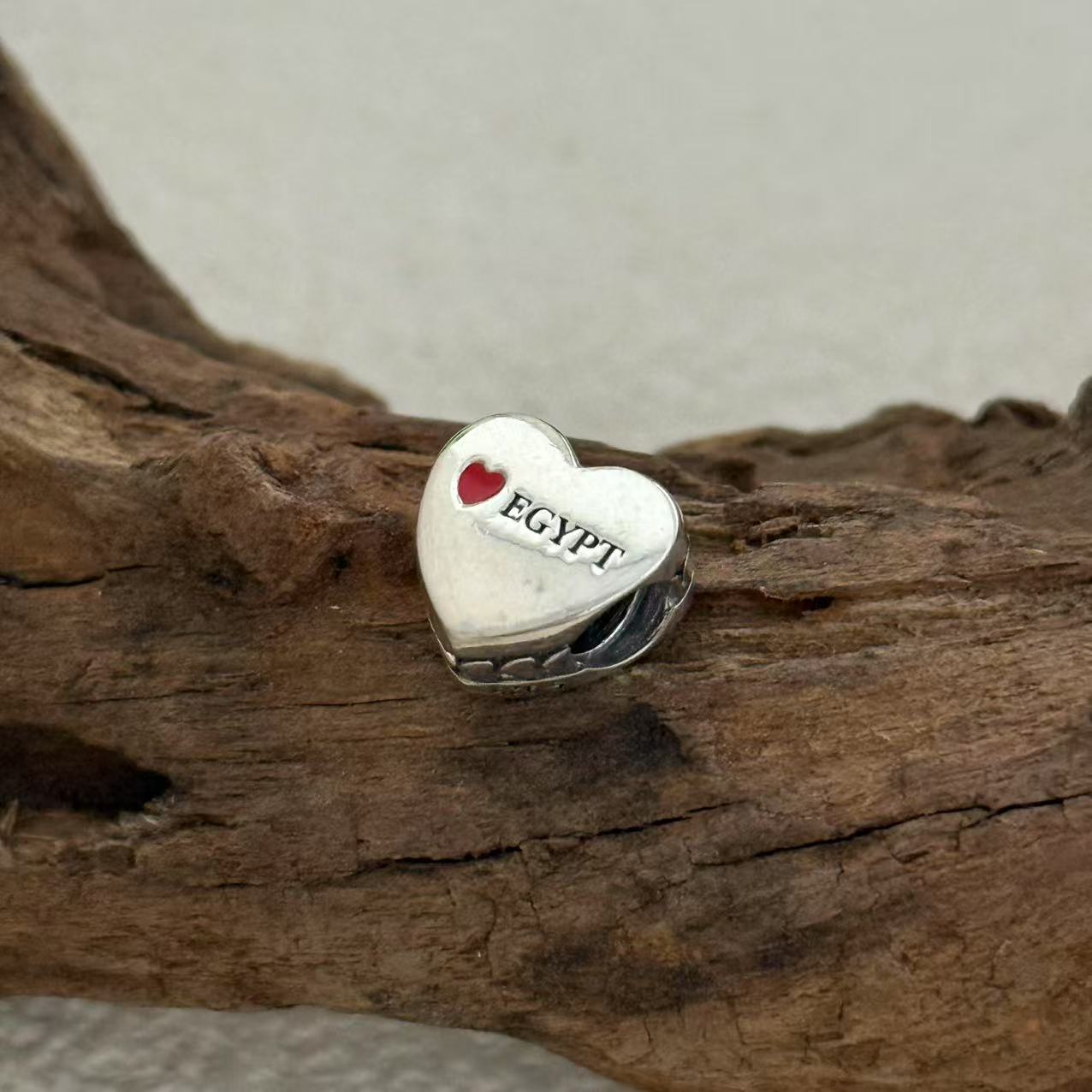 Egypt Flag Exclusive Heart Bead Charm for Pandora Bracelet