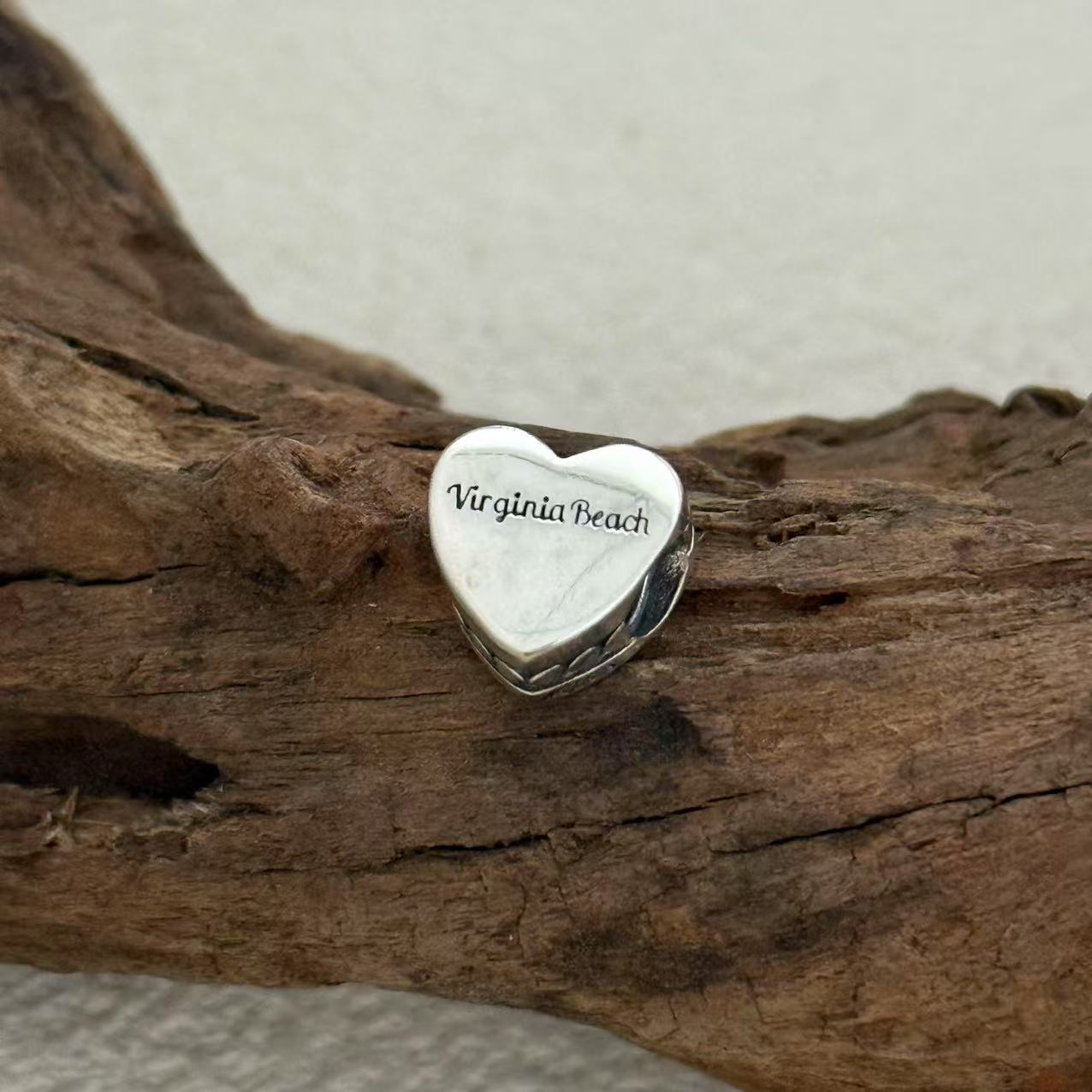 Virginia Beach Exclusive Heart Bead Charm for Pandora Bracelet