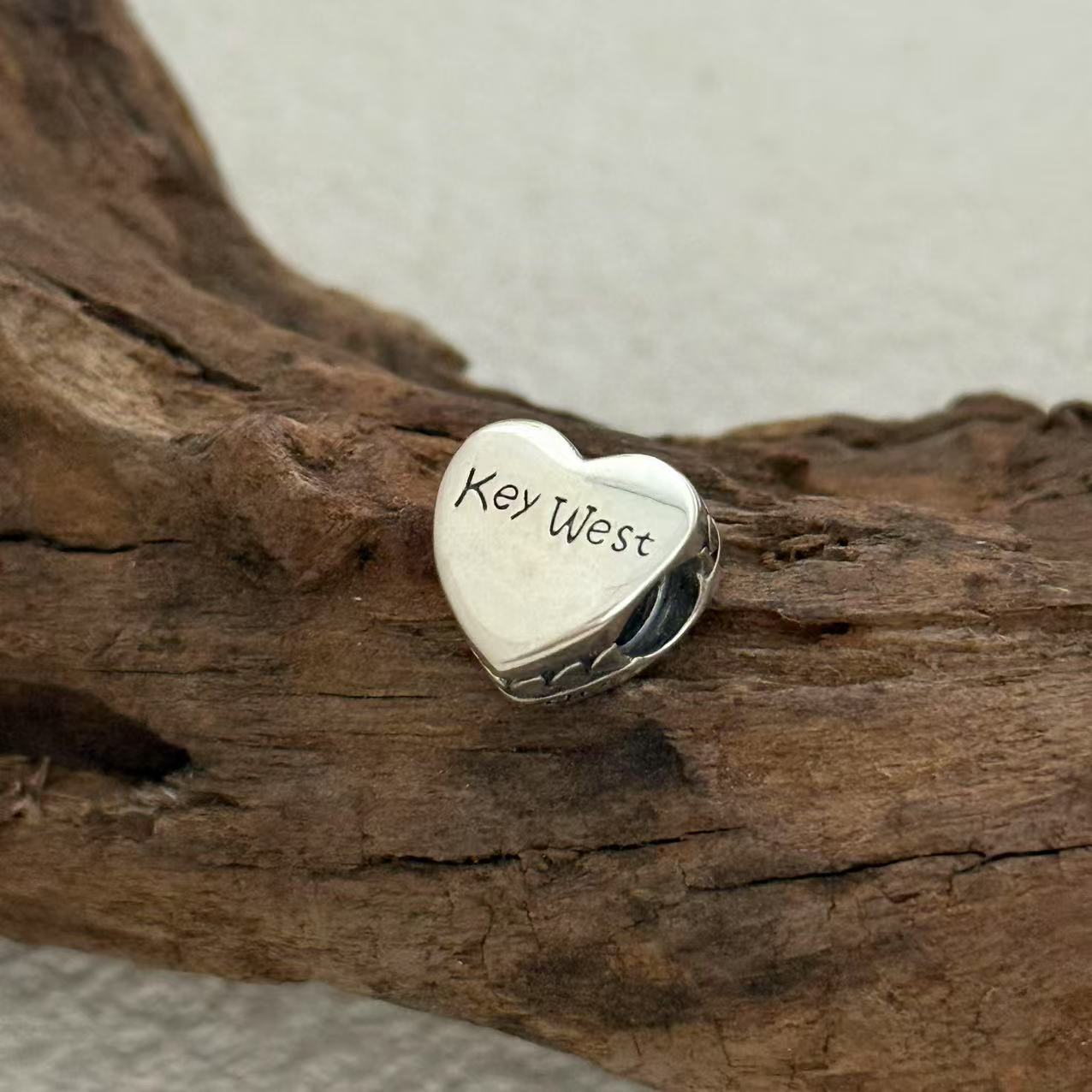 Key West Rooster Exclusive Heart Bead Charm for Pandora Bracelet