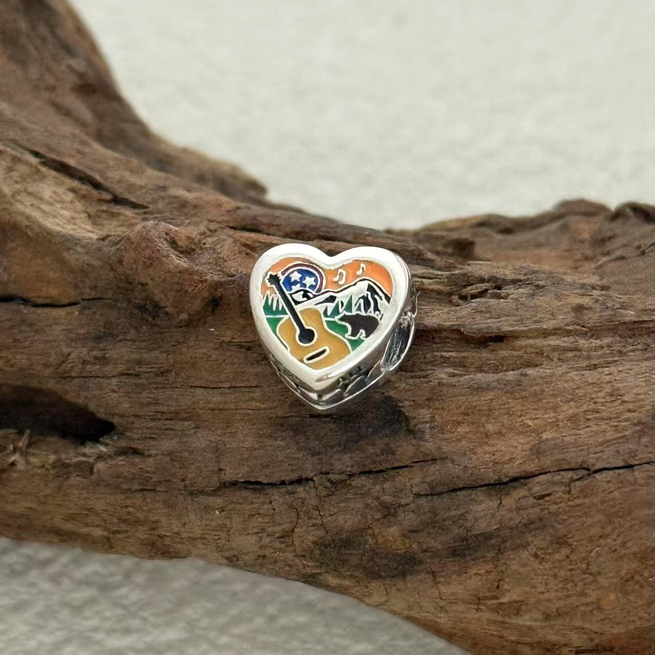 Tennessee Country Exclusive Heart Bead Charm for Pandora Bracelet